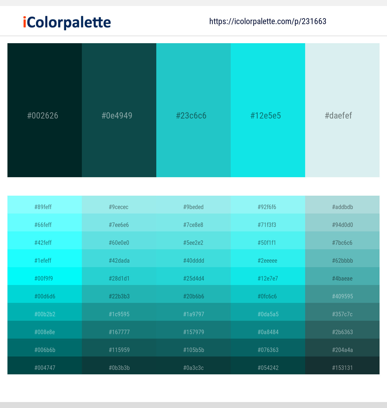 7 Latest Color Schemes with Aqua And Powder Blue Color tone combinations 2024 iColorpalette