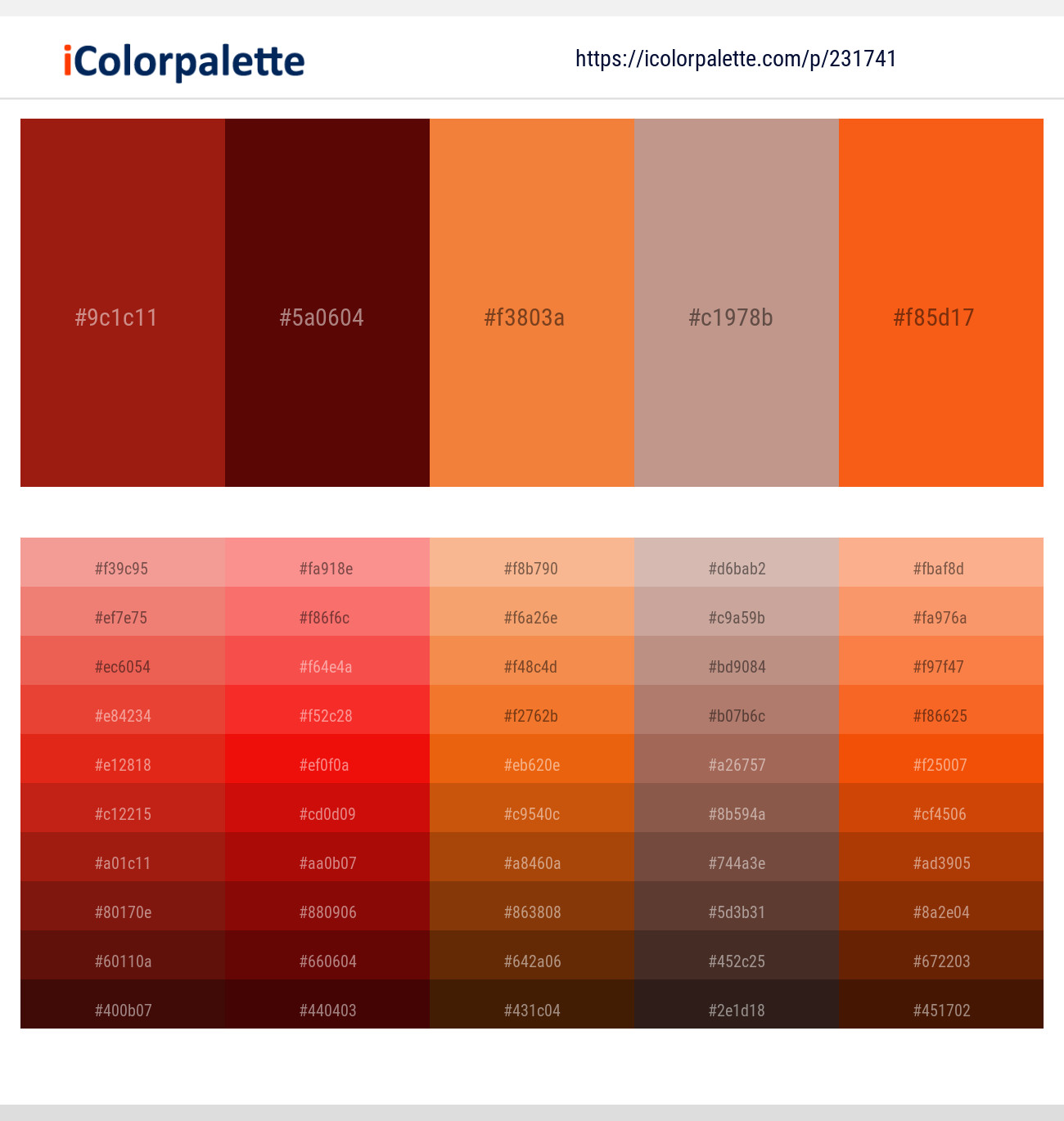 Tamarillo – Rustic Red – Jaffa – Quicksand – Orange Color scheme