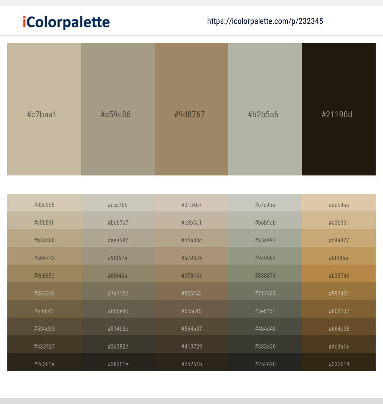 Coral Reef – Tallow – Sandal – Eagle – Eternity Color scheme