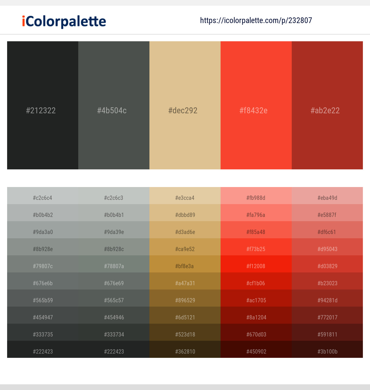 Heavy Metal – Nandor – Brandy – Pomegranate – Roof Terracotta Color scheme