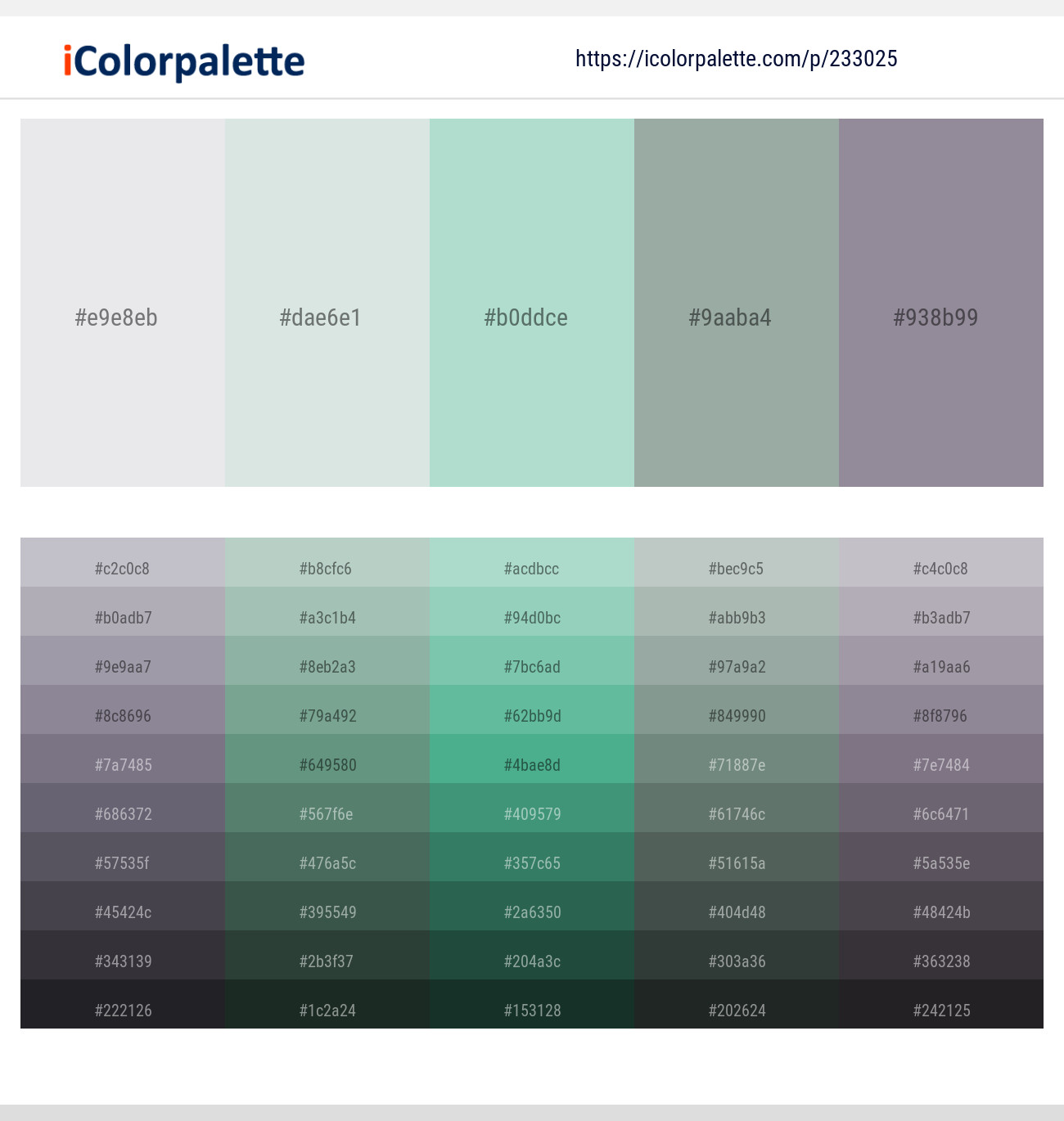 Mischka – Nebula – Sinbad – Pewter – Mountain Mist Color scheme