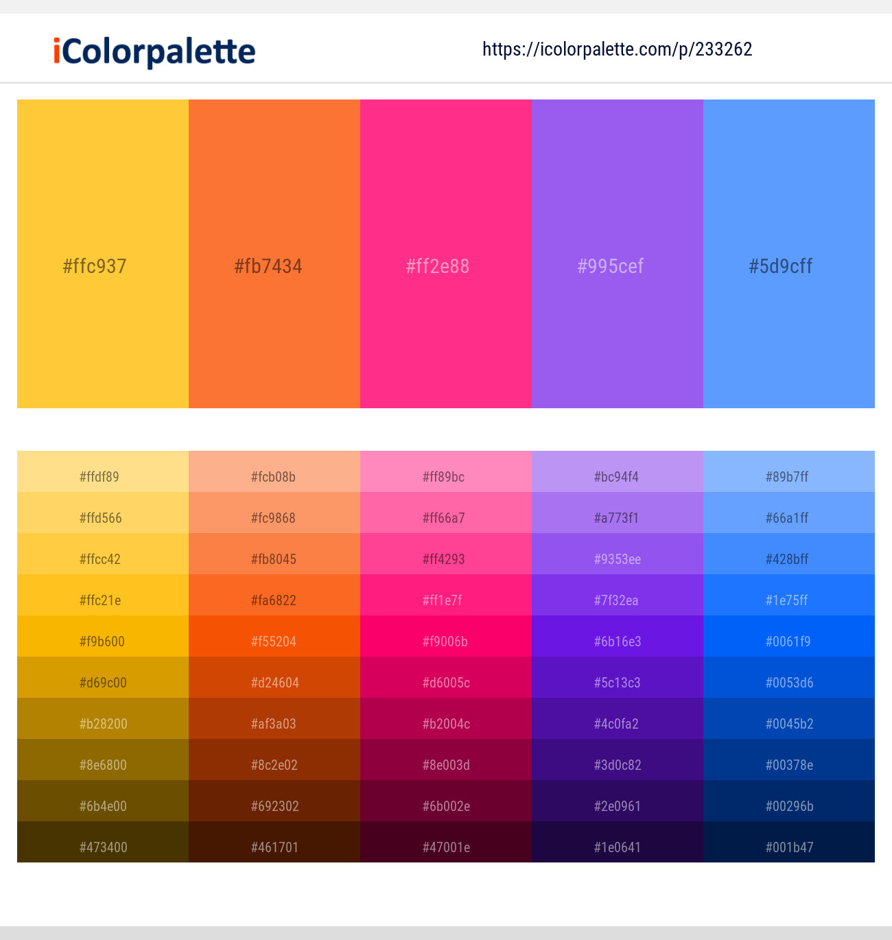 233262366 Bright Color Palettes