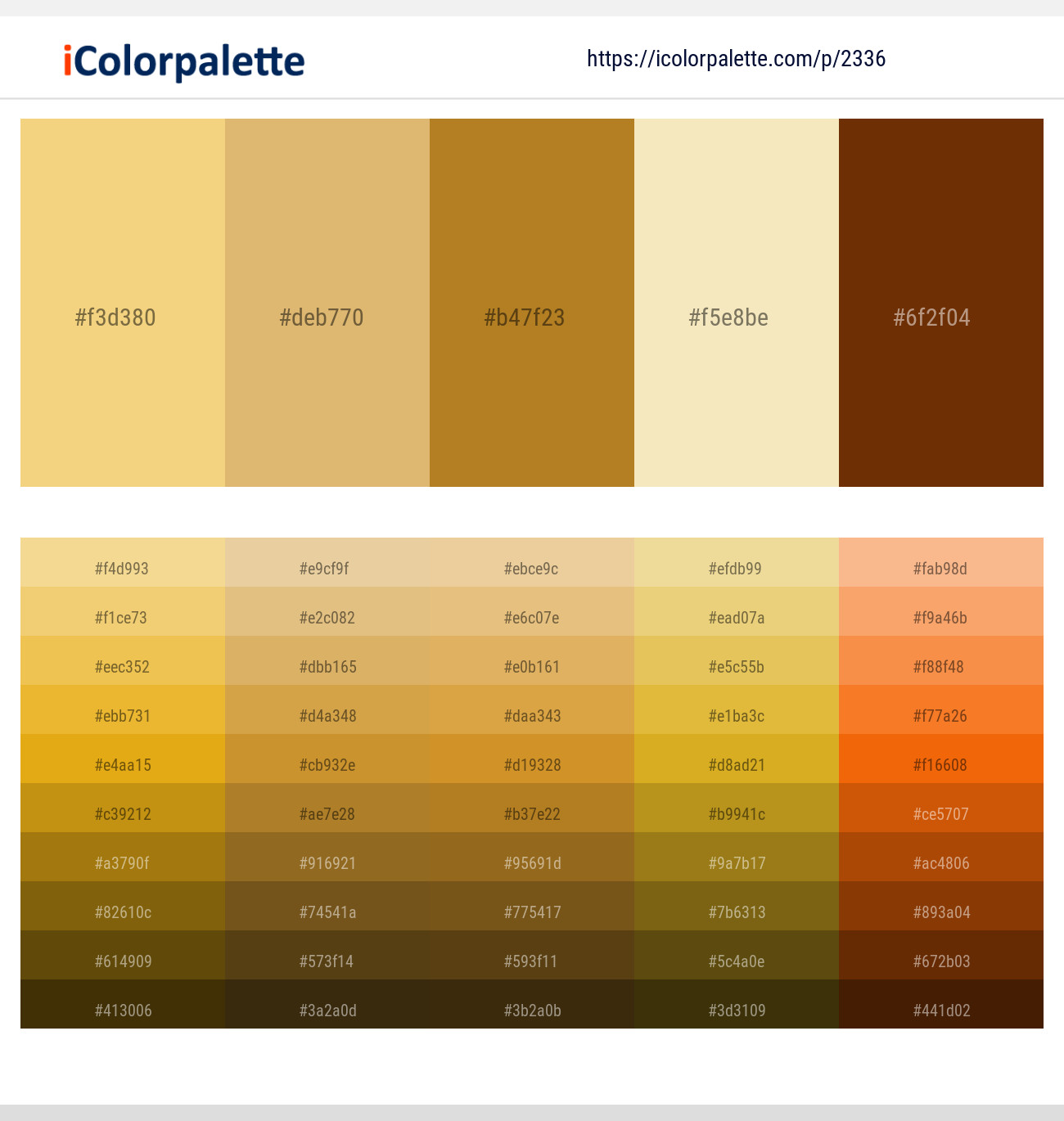 233645 Gold Color Palettes