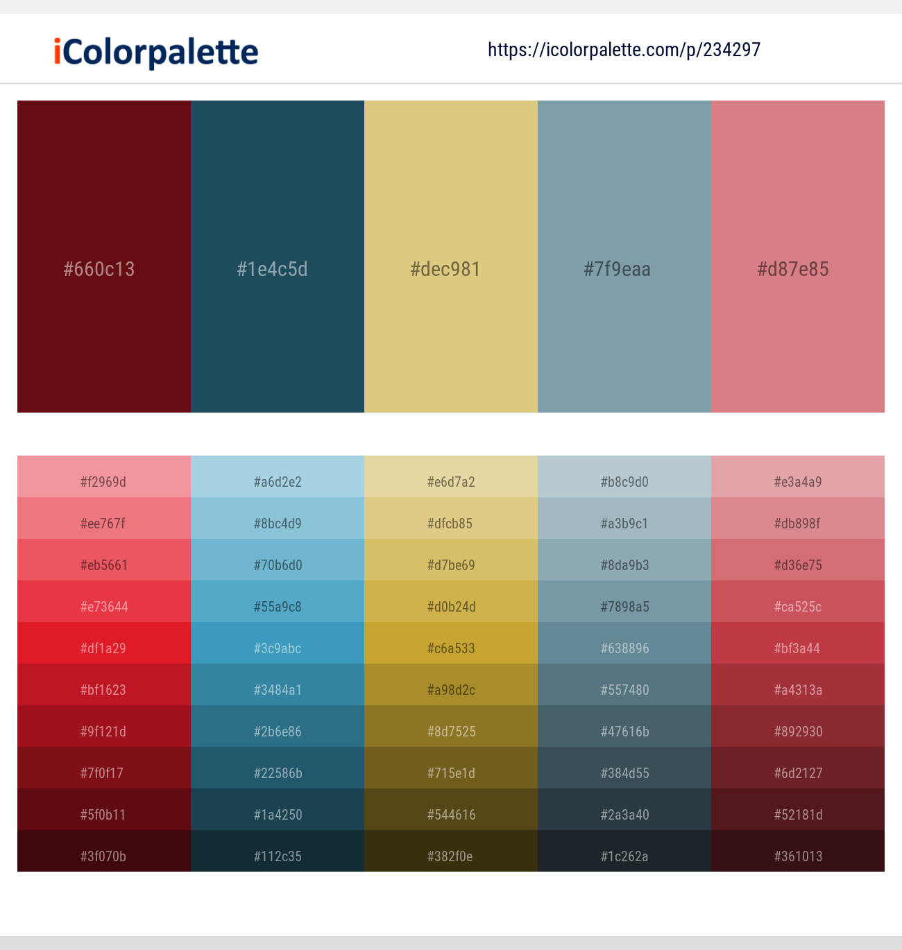 Dark Tan – Cello – Chenin – Bali Hai – New York Pink Color scheme
