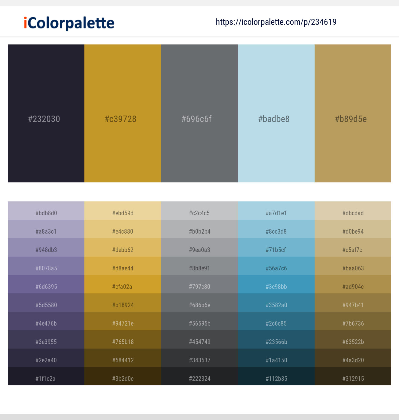 Steel Gray – Hokey Pokey – Nevada – Powder Blue – Husk Color scheme