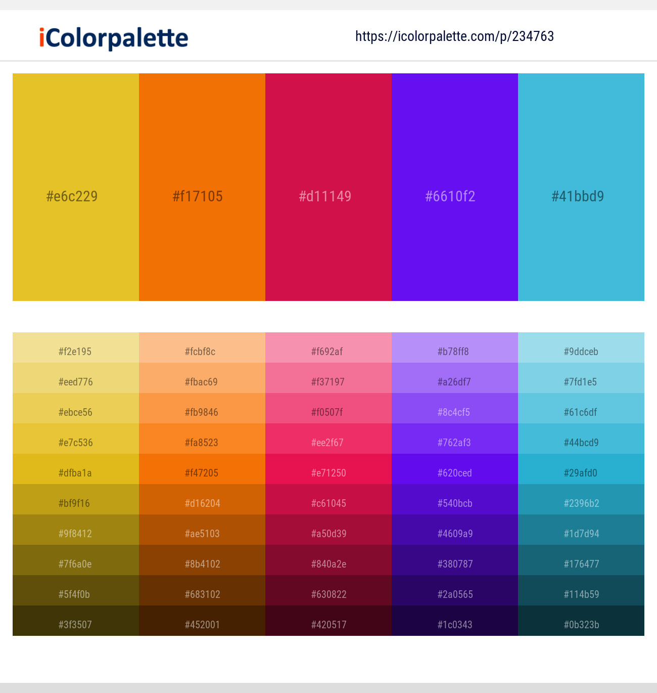 234763366 Bright Color Palettes