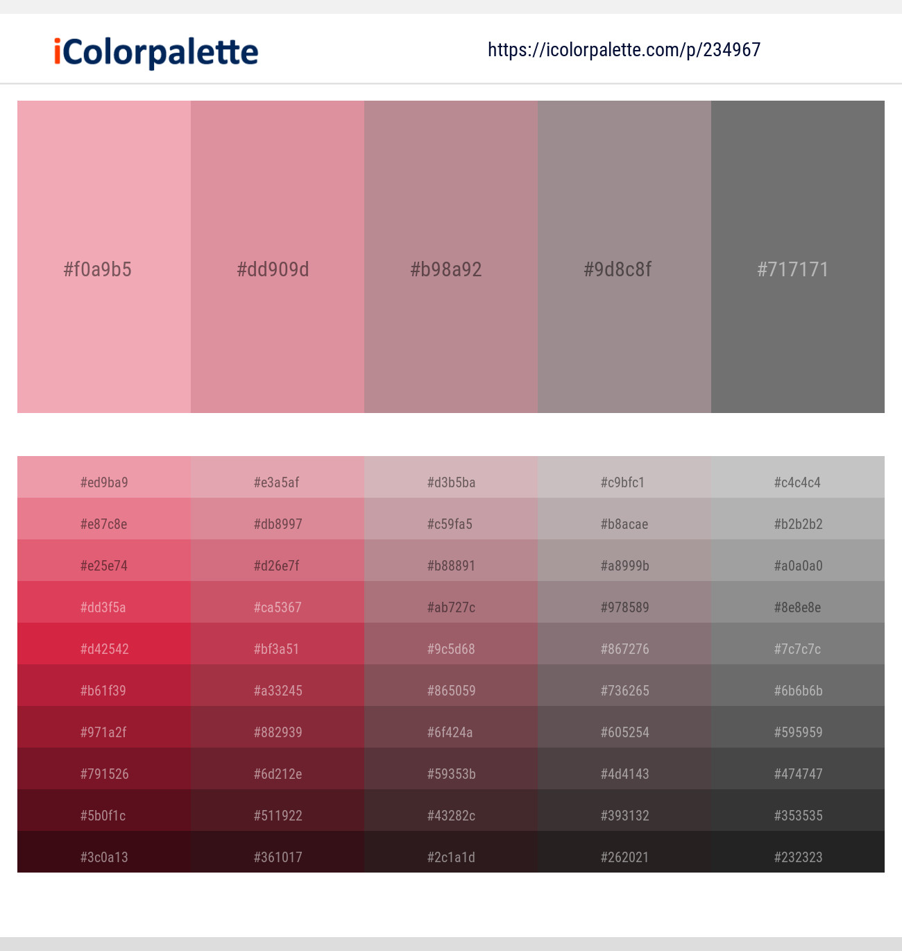 Wewak – Petite Orchid – Quicksand – Dusty Gray – Dove Gray Color scheme