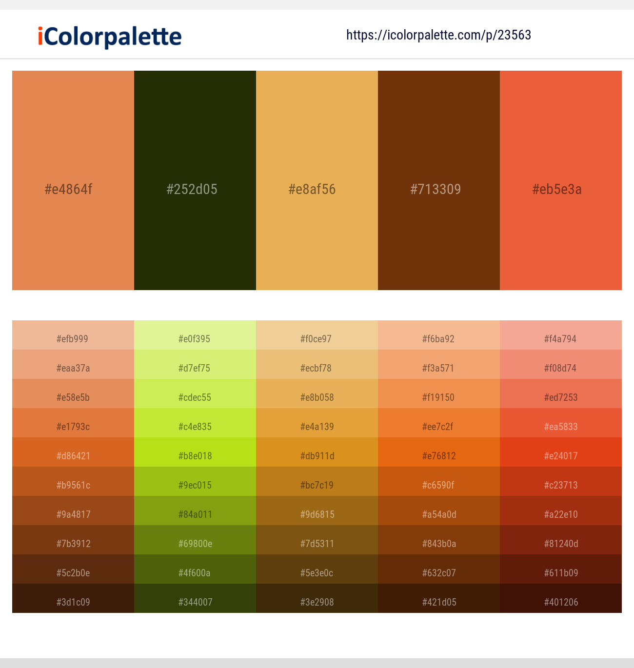 Burnt Sienna – Pine Tree – Porsche – Cafe Royale – Flamingo Color scheme