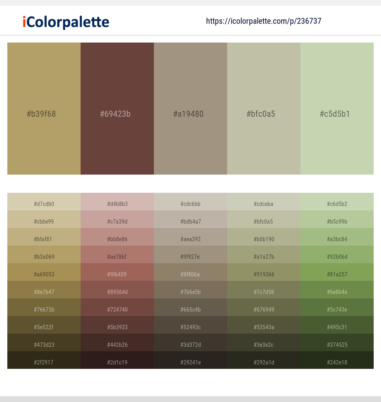 Teak – Congo Brown – Pale Oyster – Eagle – Sprout Color scheme
