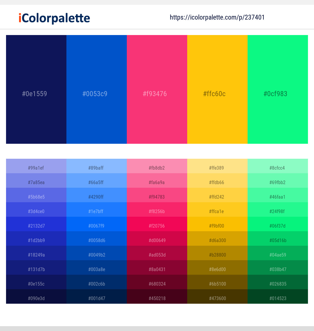 237401366 Bright Color Palettes