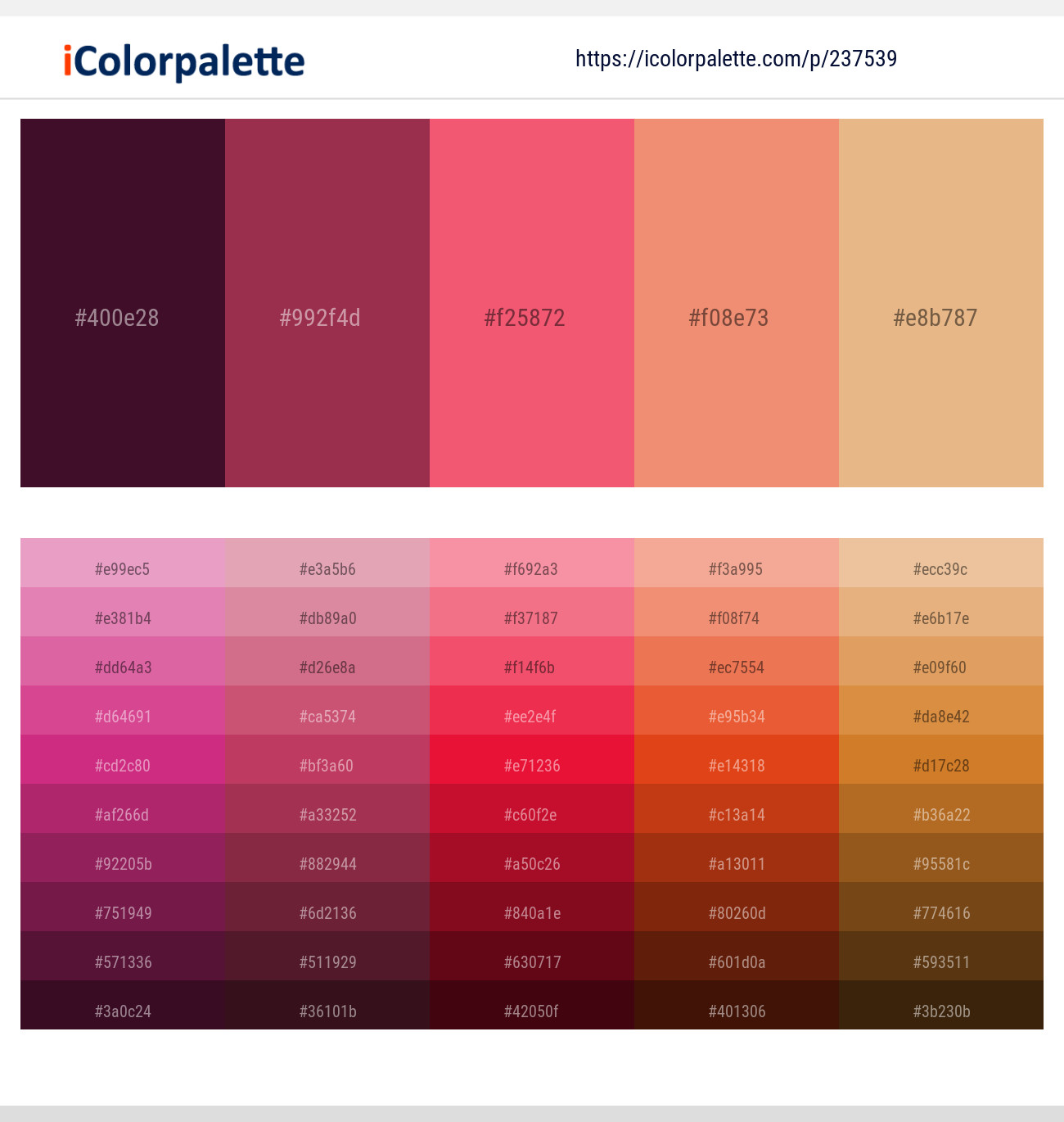 Heath – Stiletto – Carnation – Apricot – Gold Sand Color scheme