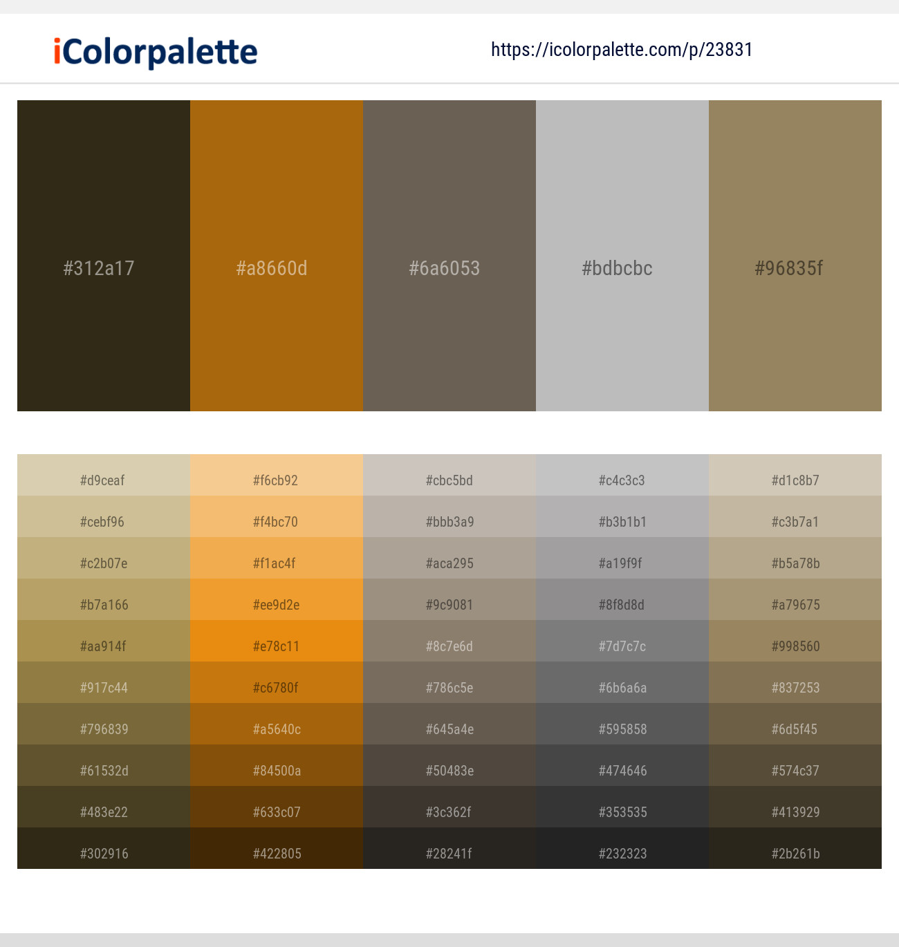 Black Marlin – Pumpkin Skin – Soya Bean – Silver – Domino Color scheme