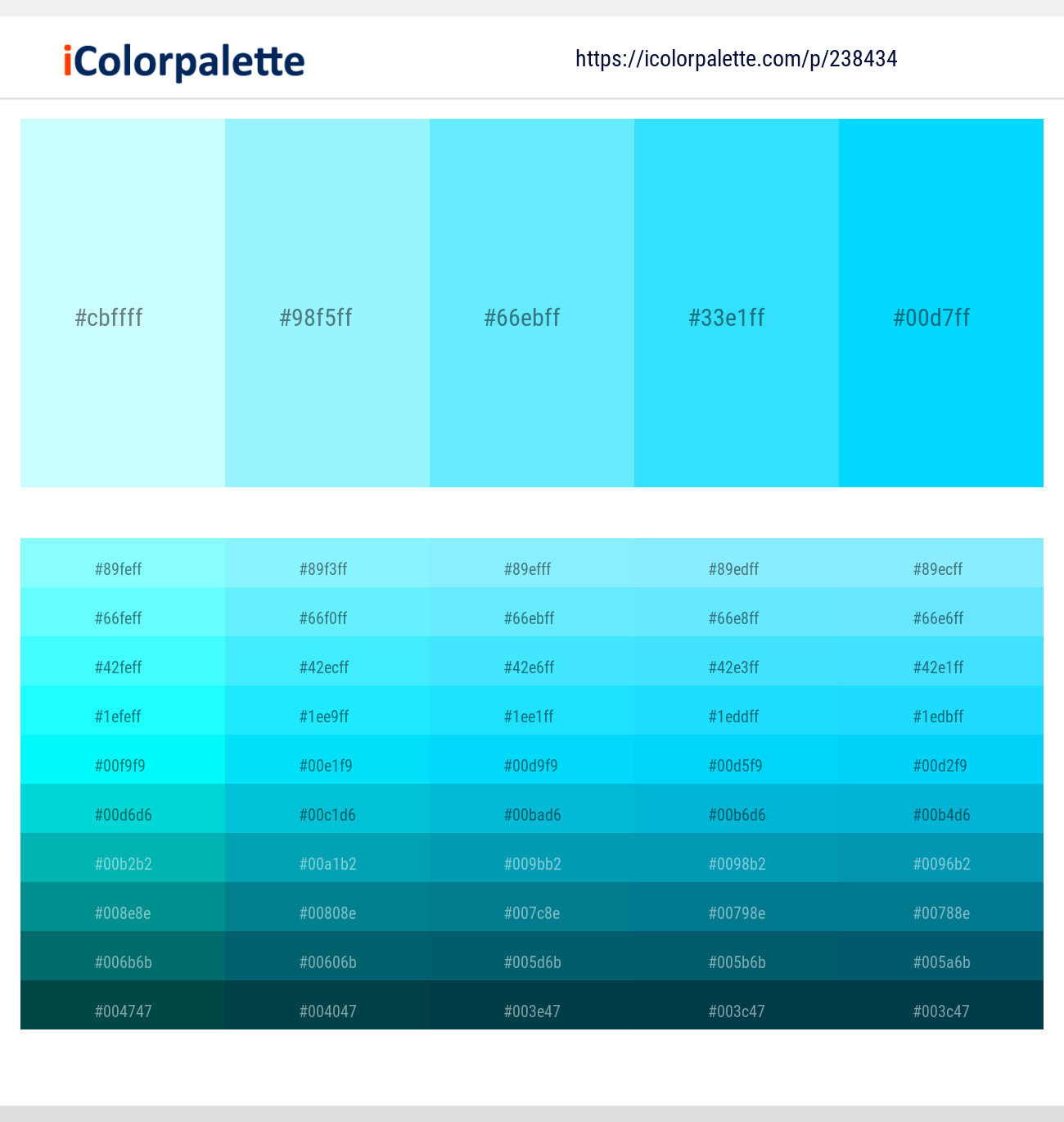 14 Latest Color Schemes With Light Sky Blue And Aqua Color Tone