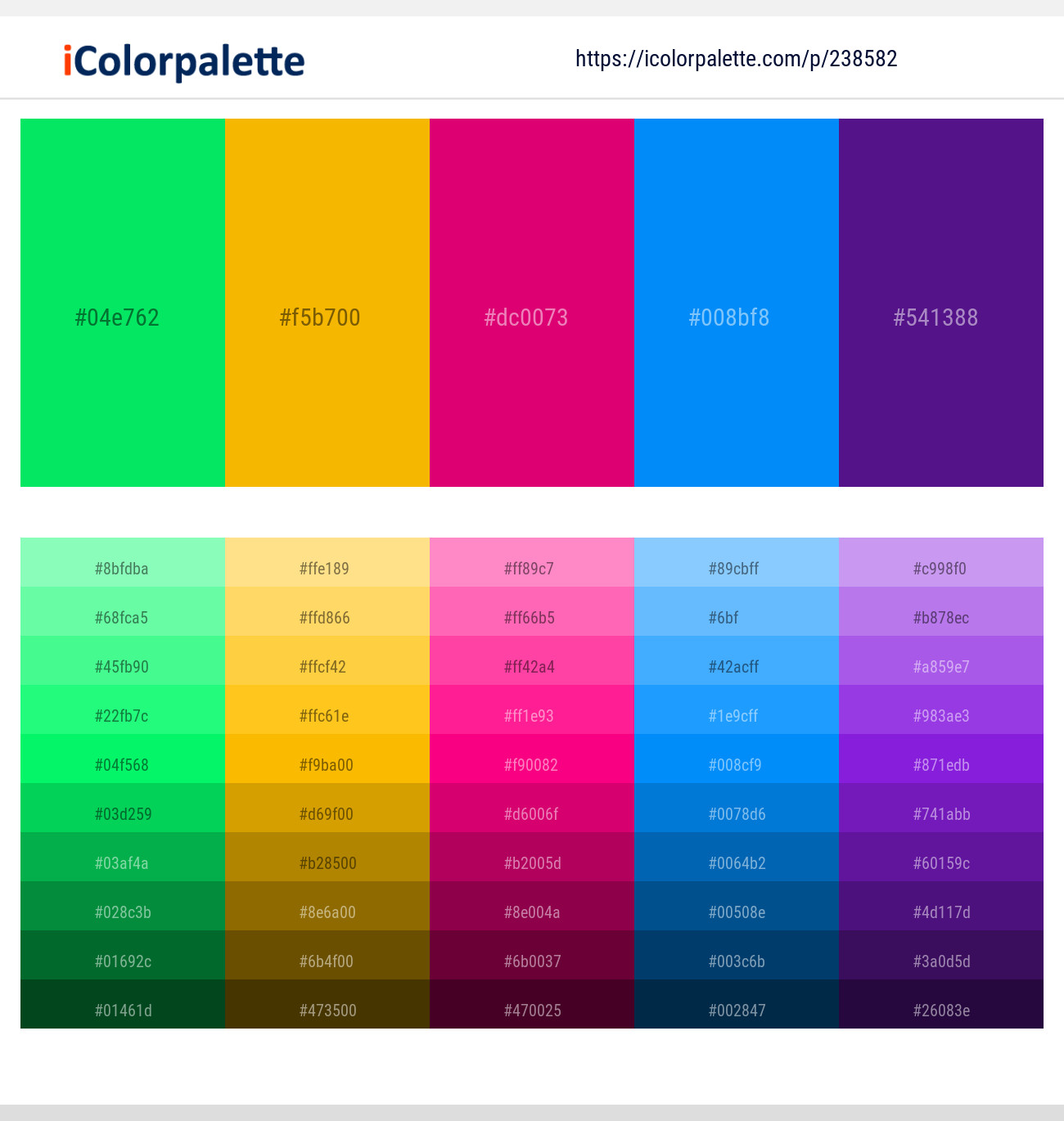 238582366 Bright Color Palettes