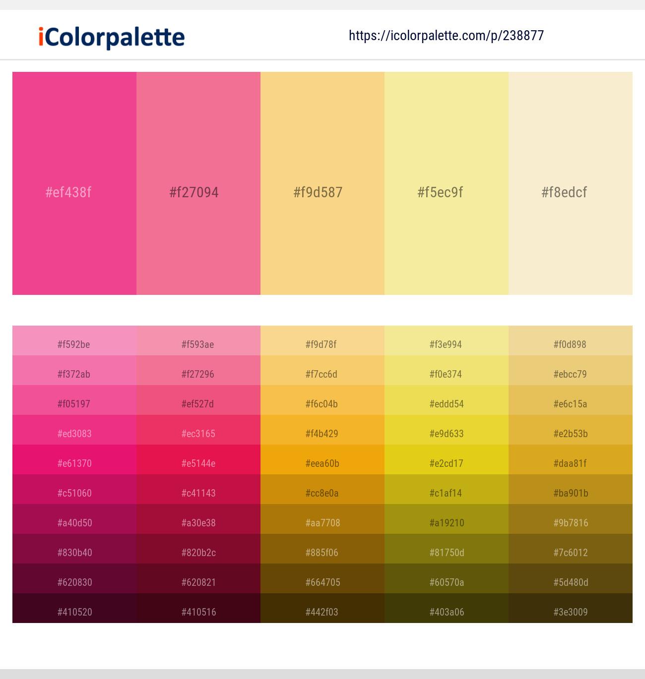 French Rose – Froly – Sweet Corn – Sandwisp – Citrine White Color scheme