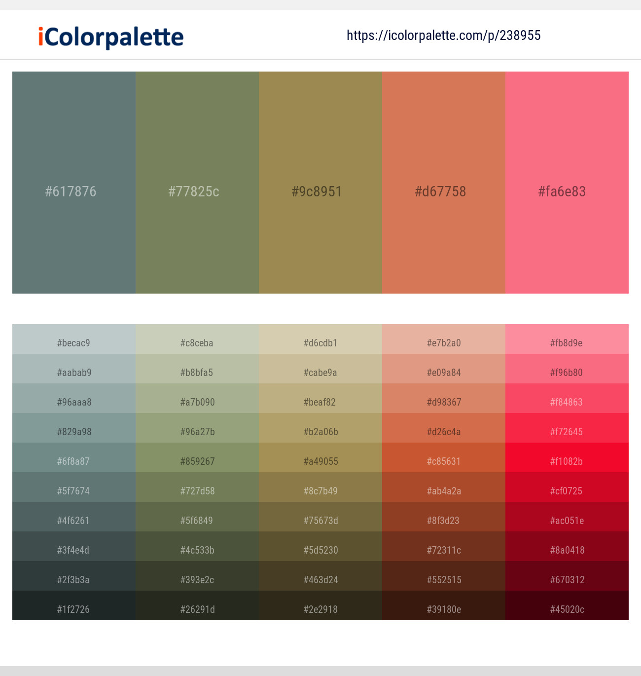 Corduroy – Flax Smoke – Barley Corn – Japonica – Brink Pink Color scheme