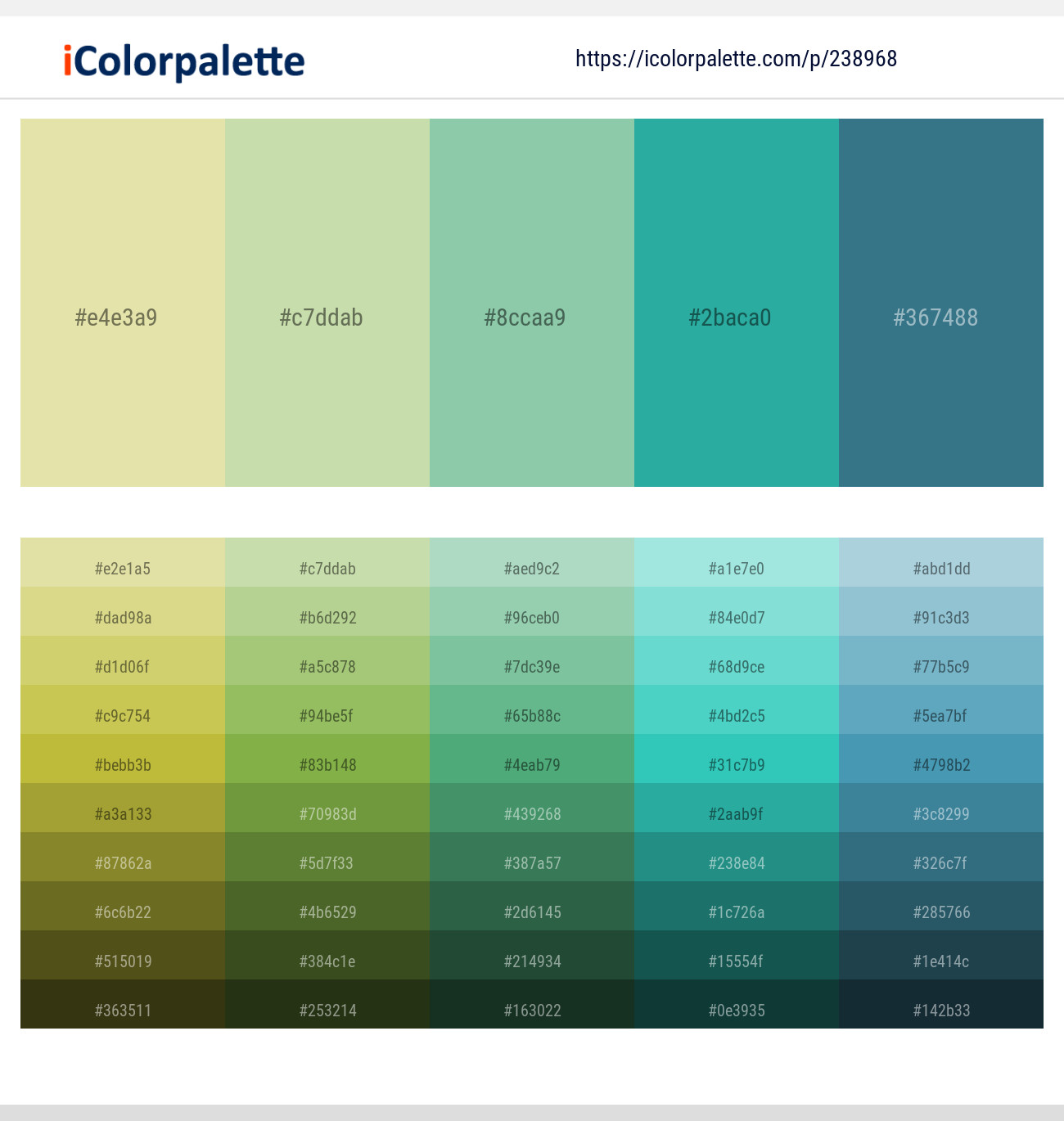 Hampton – Sprout – Vista Blue – Jungle Green – Paradiso Color scheme