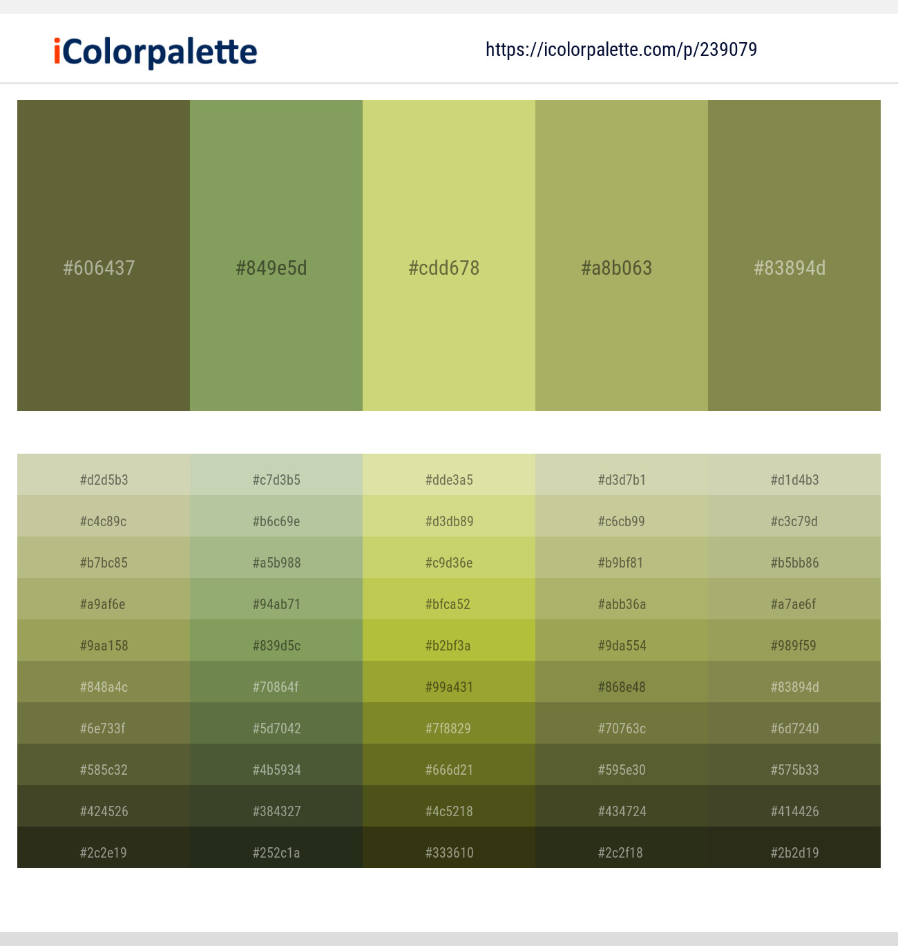 Verdigris – Asparagus – Yellow Green – Green Smoke – Shadow Color scheme