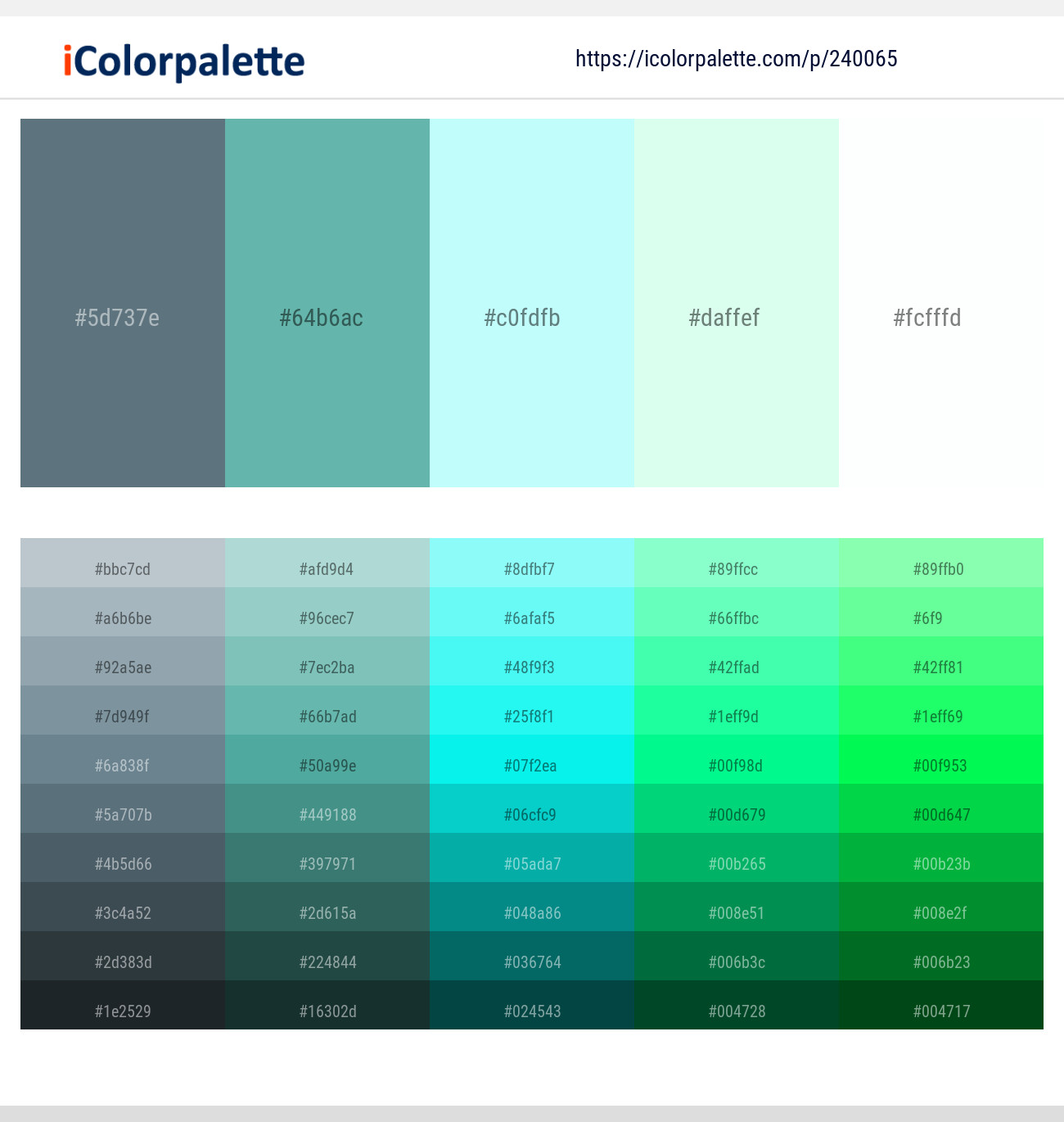 Nevada – Tradewind – French Pass – Frosted Mint – Hint of Green Color scheme
