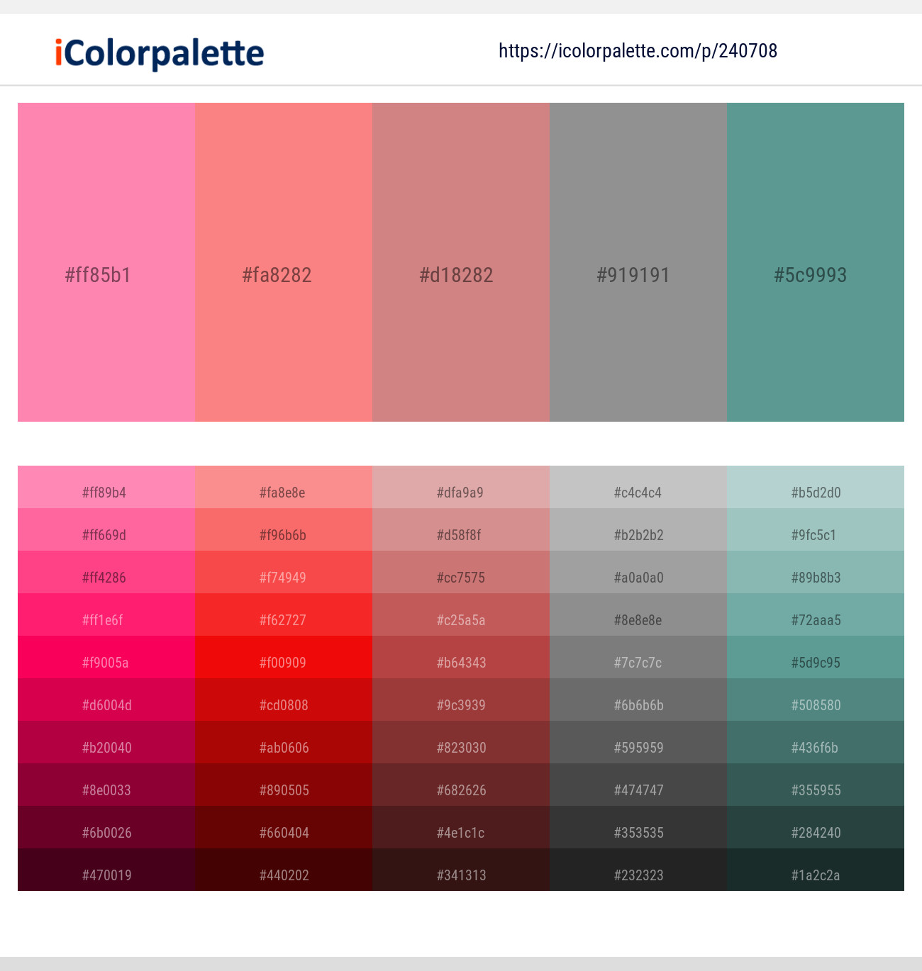 Tickle Me Pink – Geraldine – My Pink – Gray – Patina Color scheme