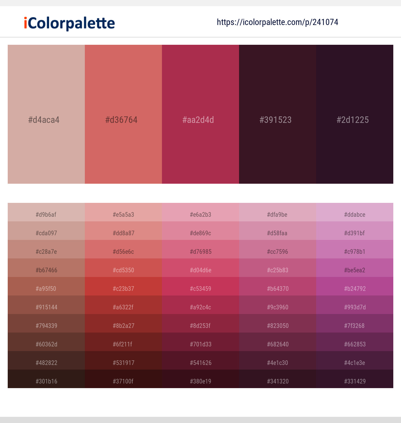Eunry – Chestnut Rose – Night Shadz – Tamarind – Tamarind Color scheme