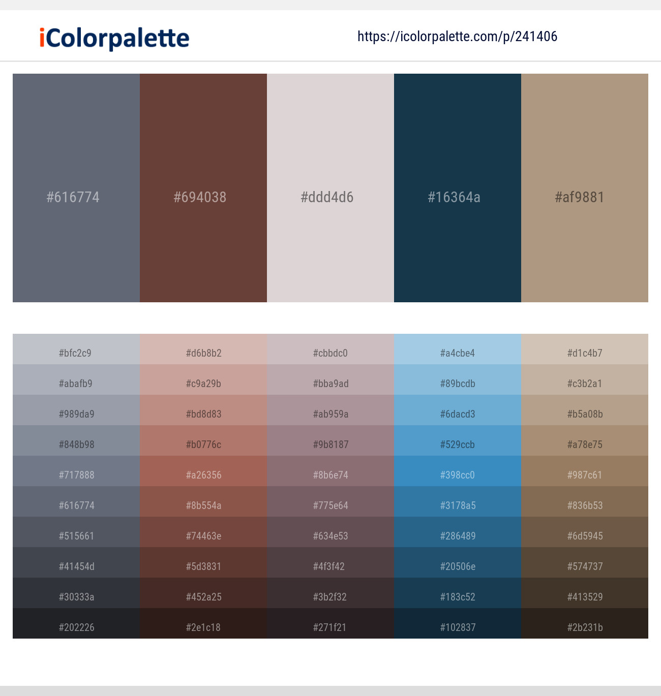 Shuttle Gray – Buccaneer – Swiss Coffee – Nile Blue – Sandrift Color scheme