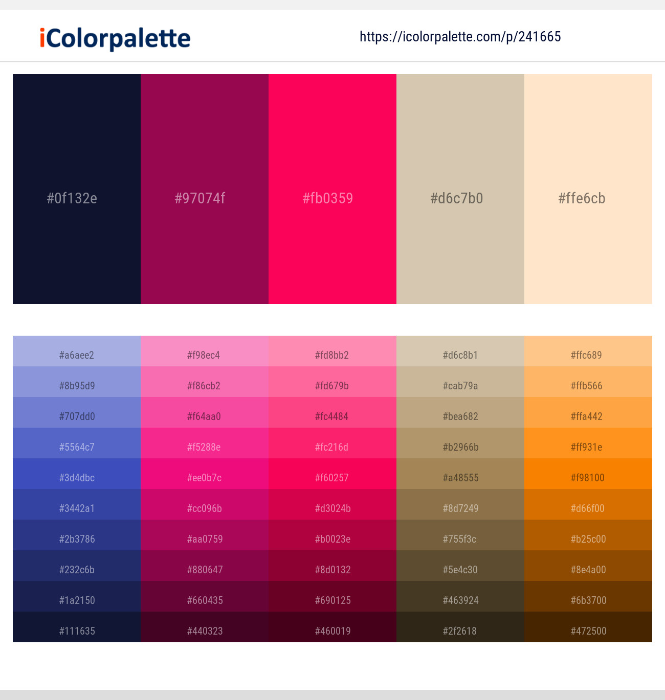 Haiti – Cardinal Pink – Razzmatazz – Akaroa – Tequila Color scheme