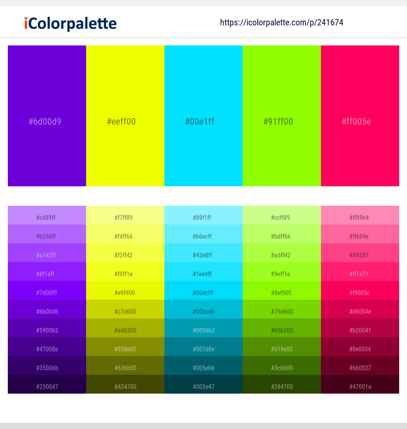 241674366 Bright Color Palettes