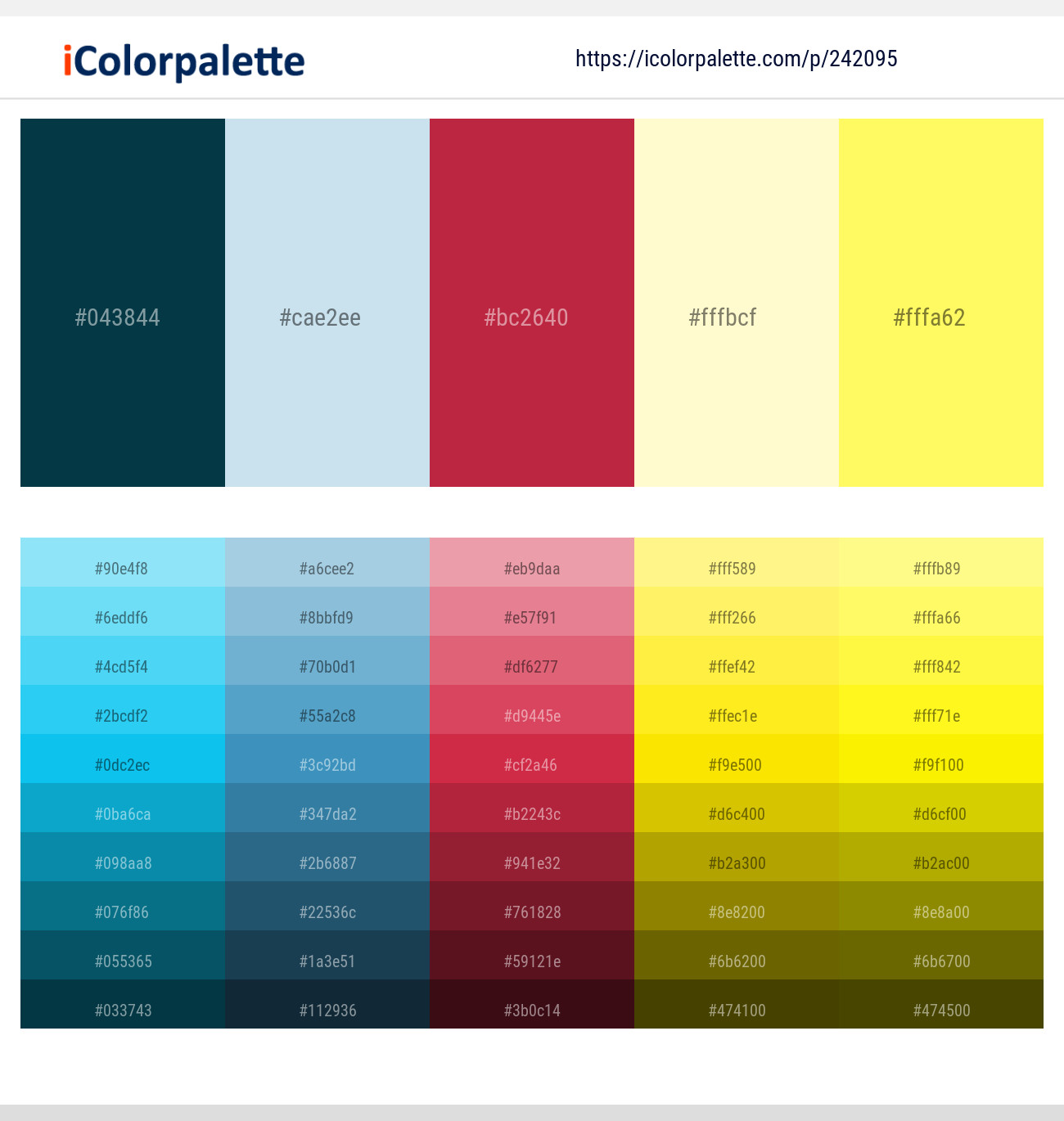 242095Blue Whale – Spindle – Maroon Flush – Lemon Chiffon – Laser Lemon Color scheme