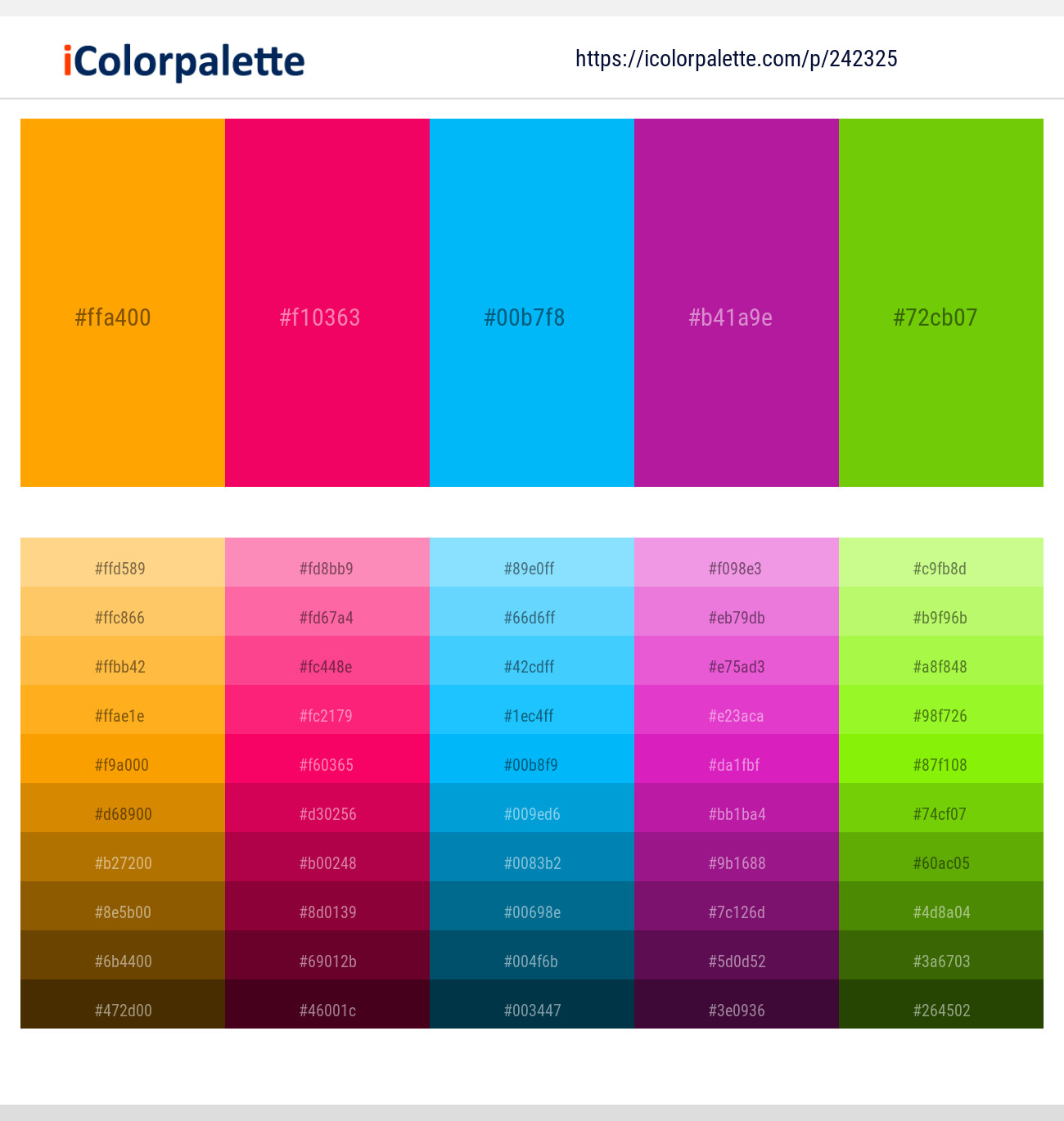 242325366 Bright Color Palettes