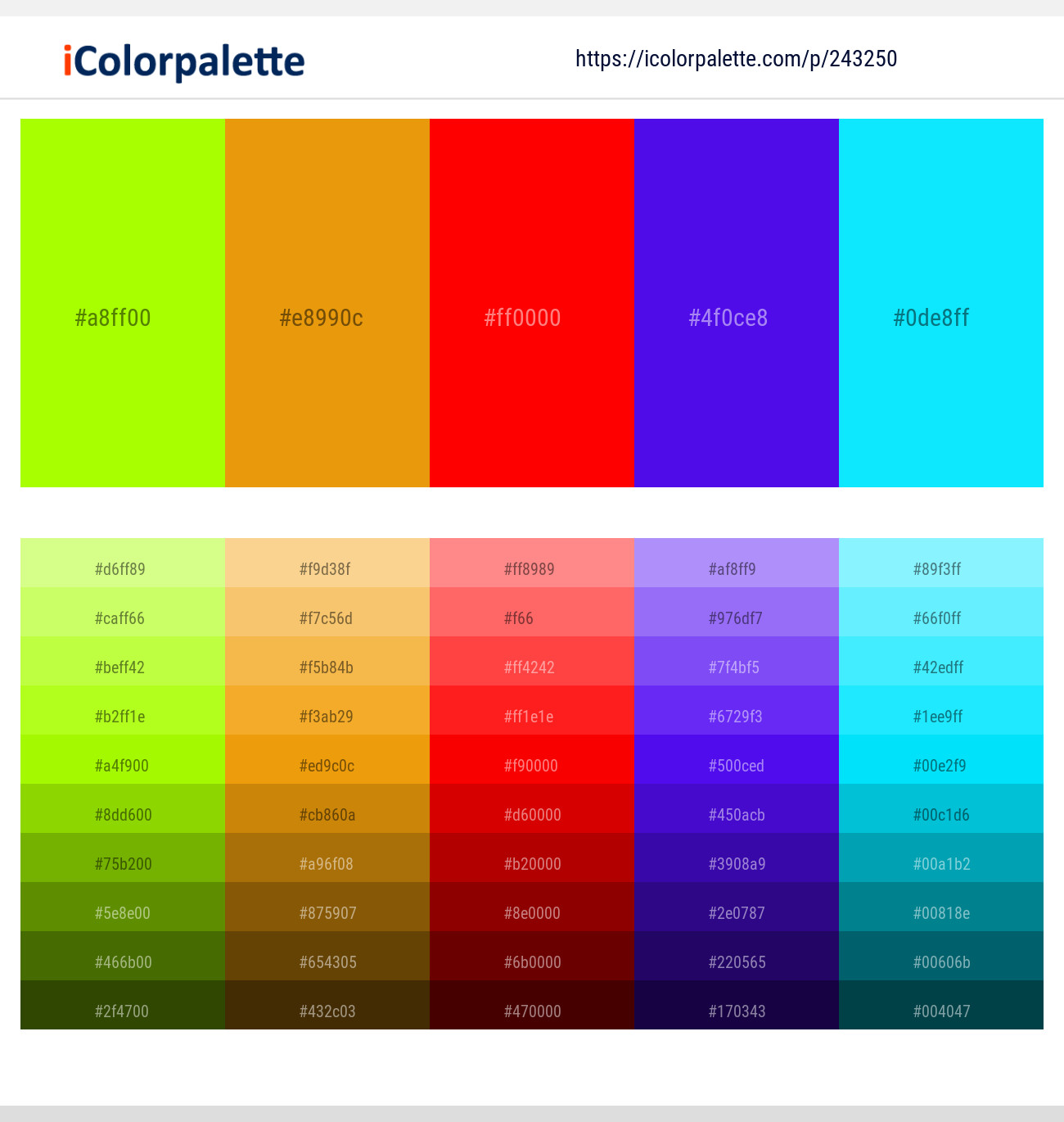 243250366 Bright Color Palettes