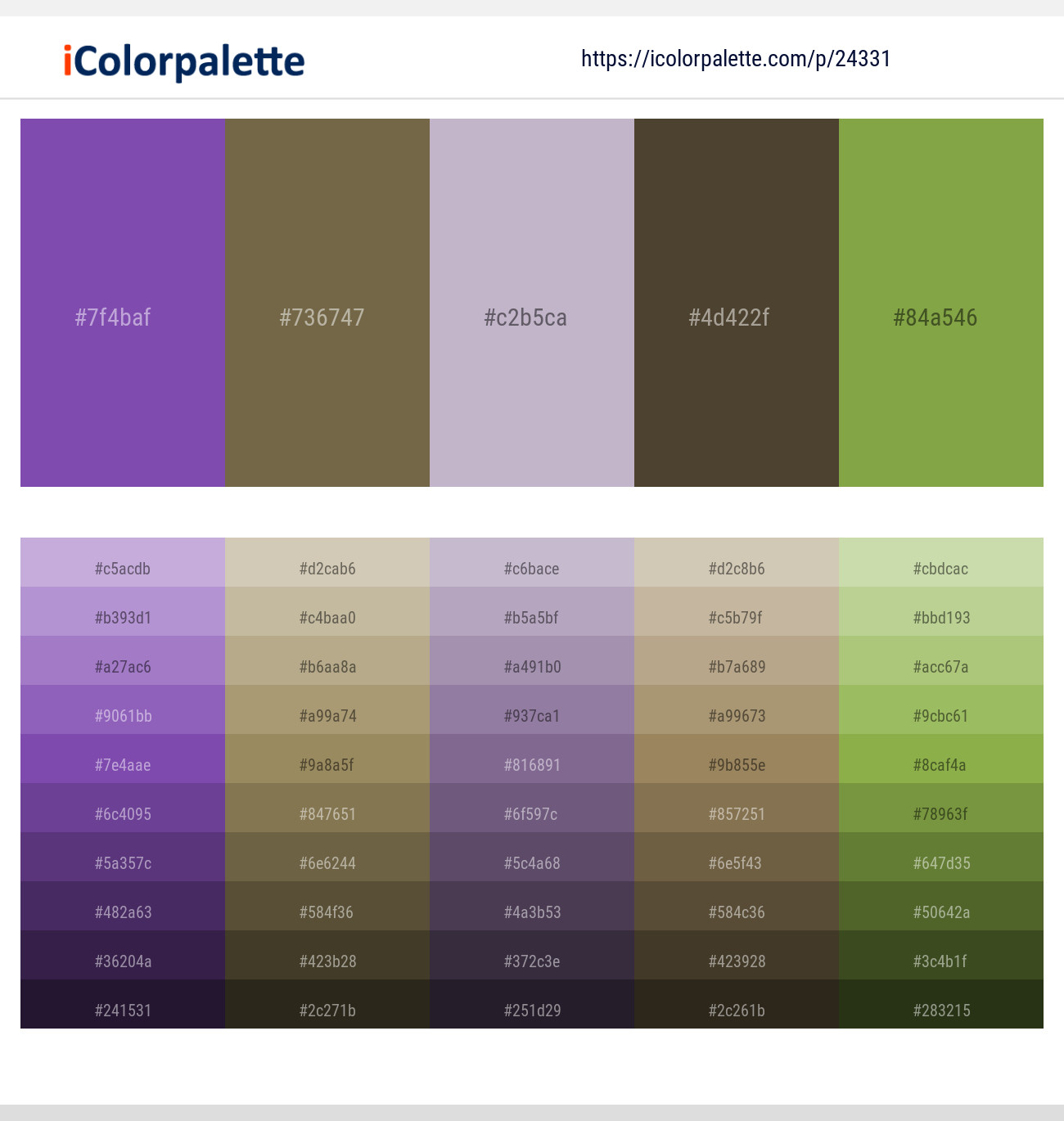 Studio – Tobacco Brown – Chatelle – Judge Gray – Sushi Color scheme
