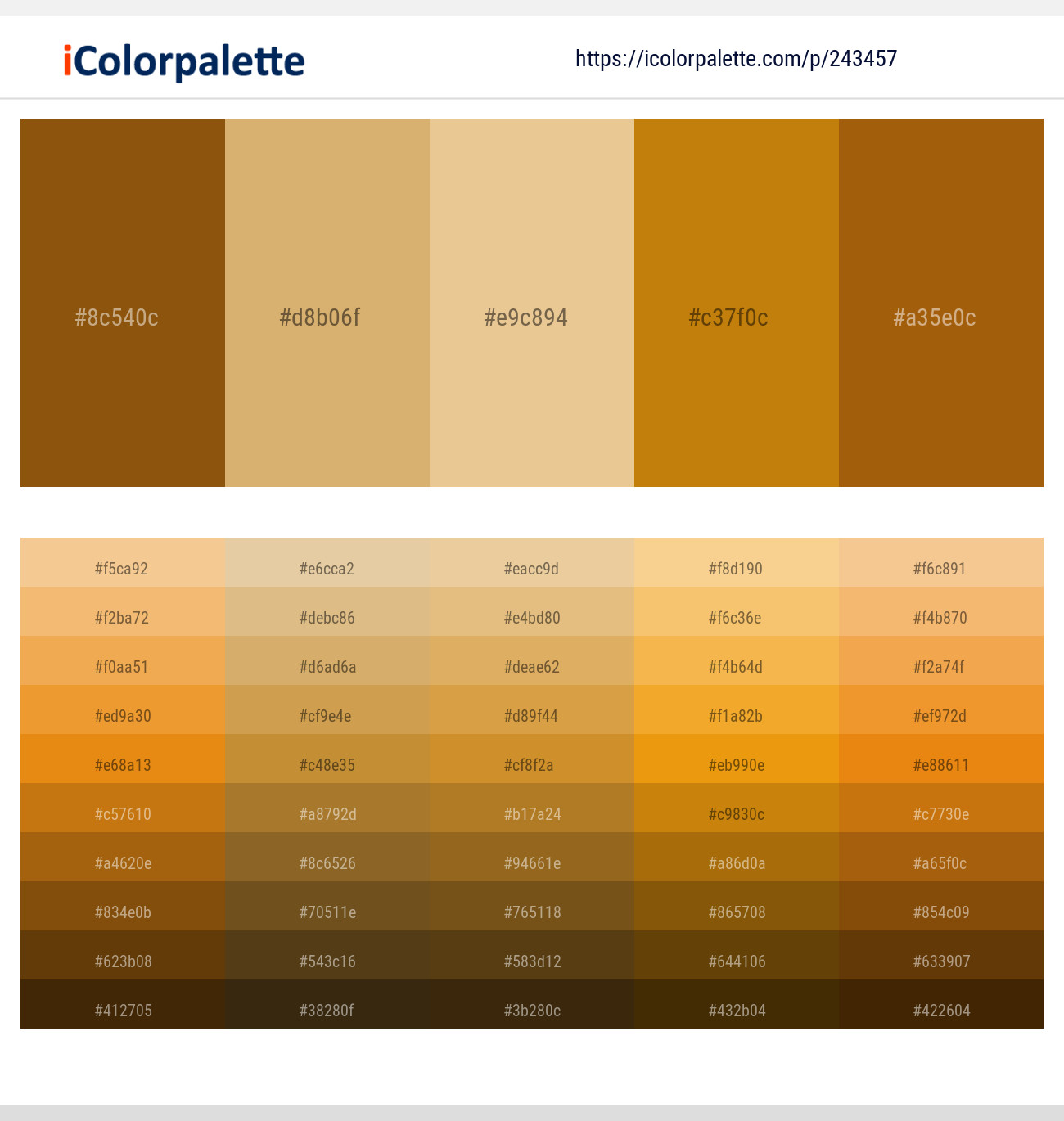 Rusty Nail – Whiskey – Putty – Meteor – Pumpkin Skin Color scheme