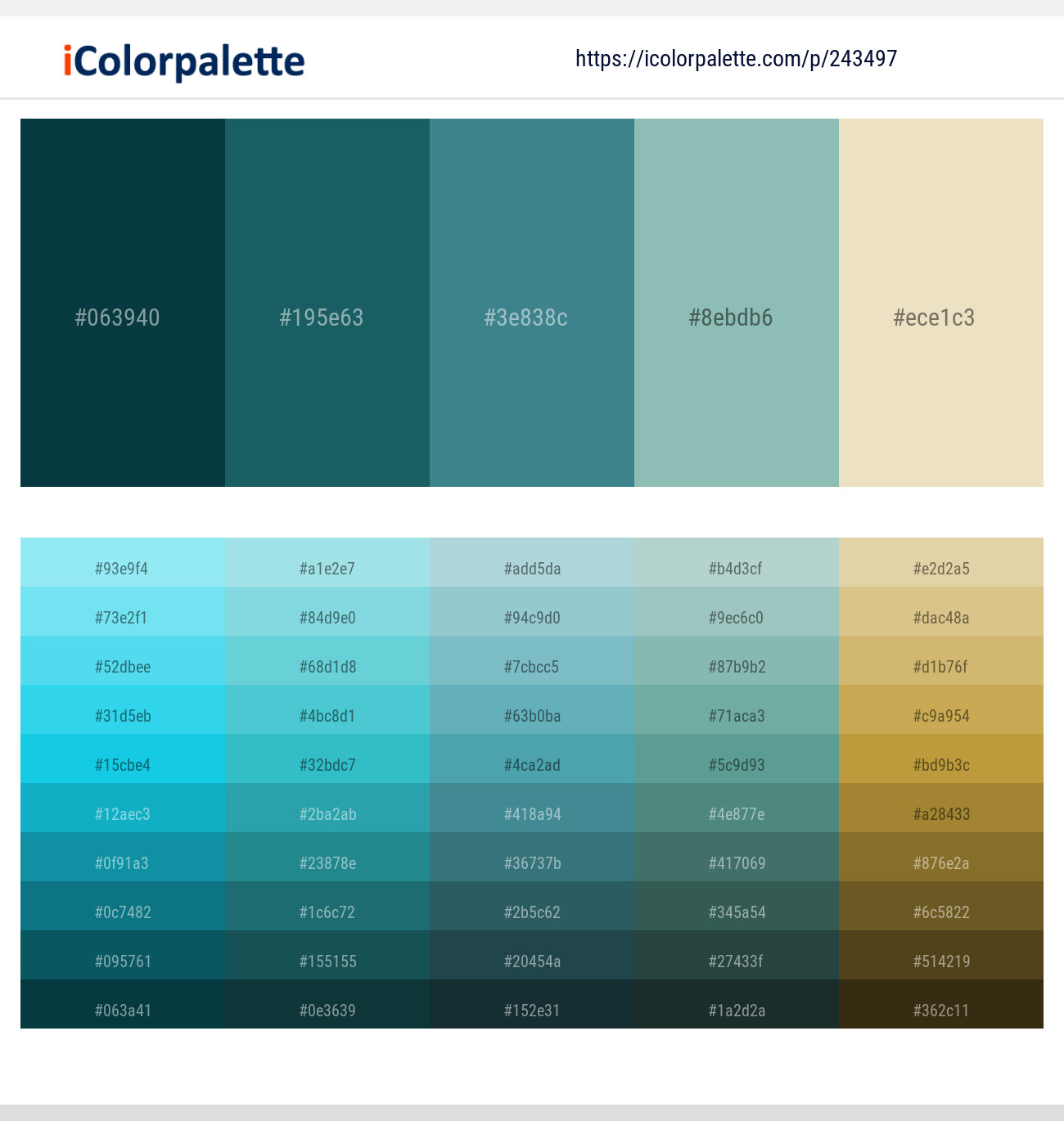 Tiber – Blumine – Ming – Shadow Green – Raffia Color scheme