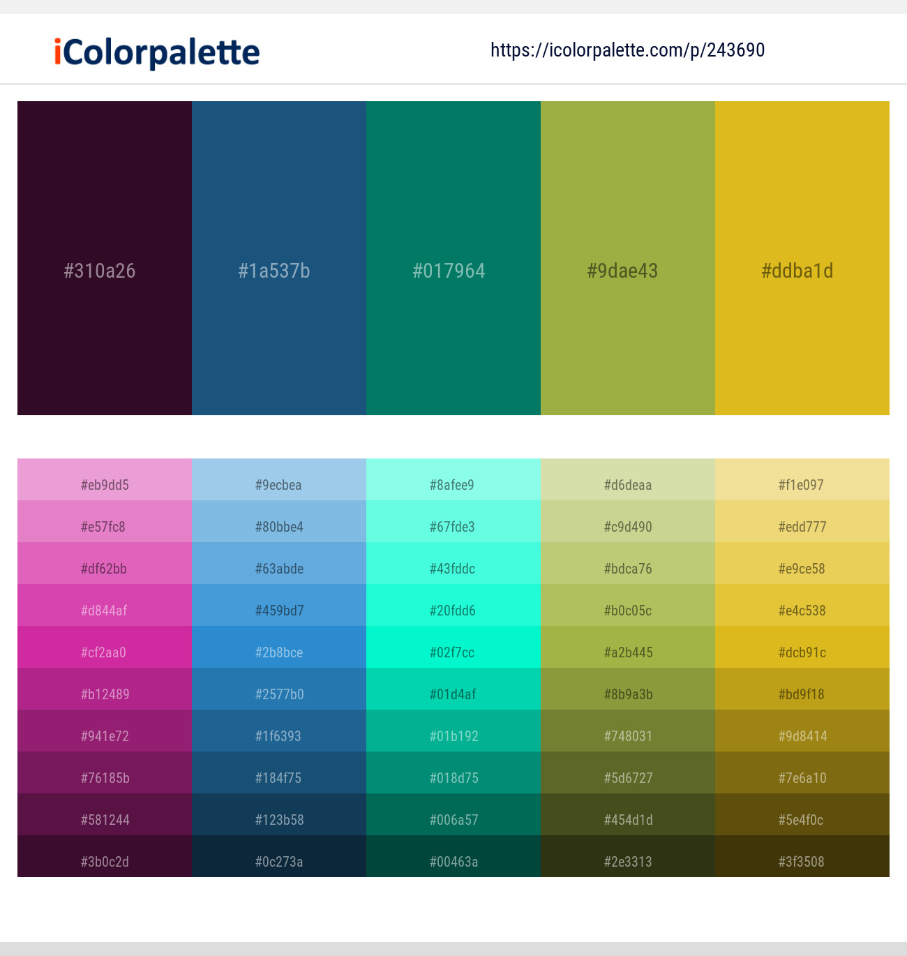 Loulou – Blumine – Tropical Rain Forest – Sushi – Golden Grass Color scheme