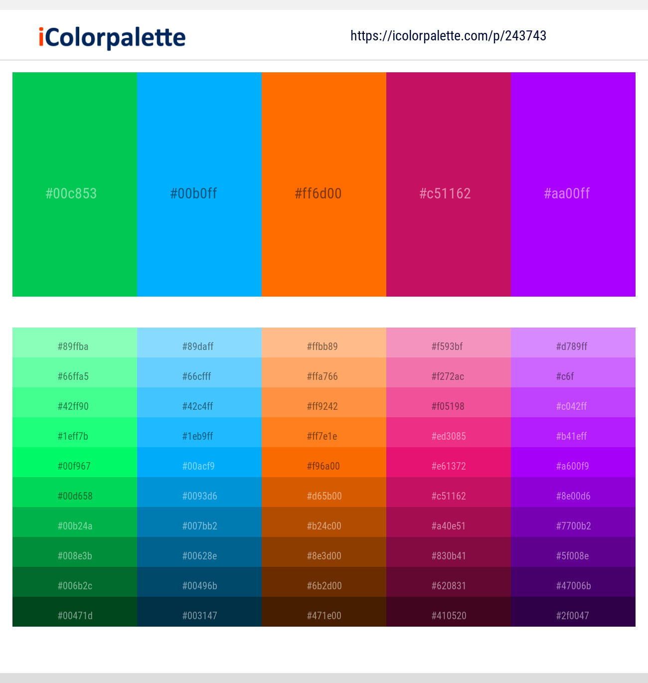 243743366 Bright Color Palettes