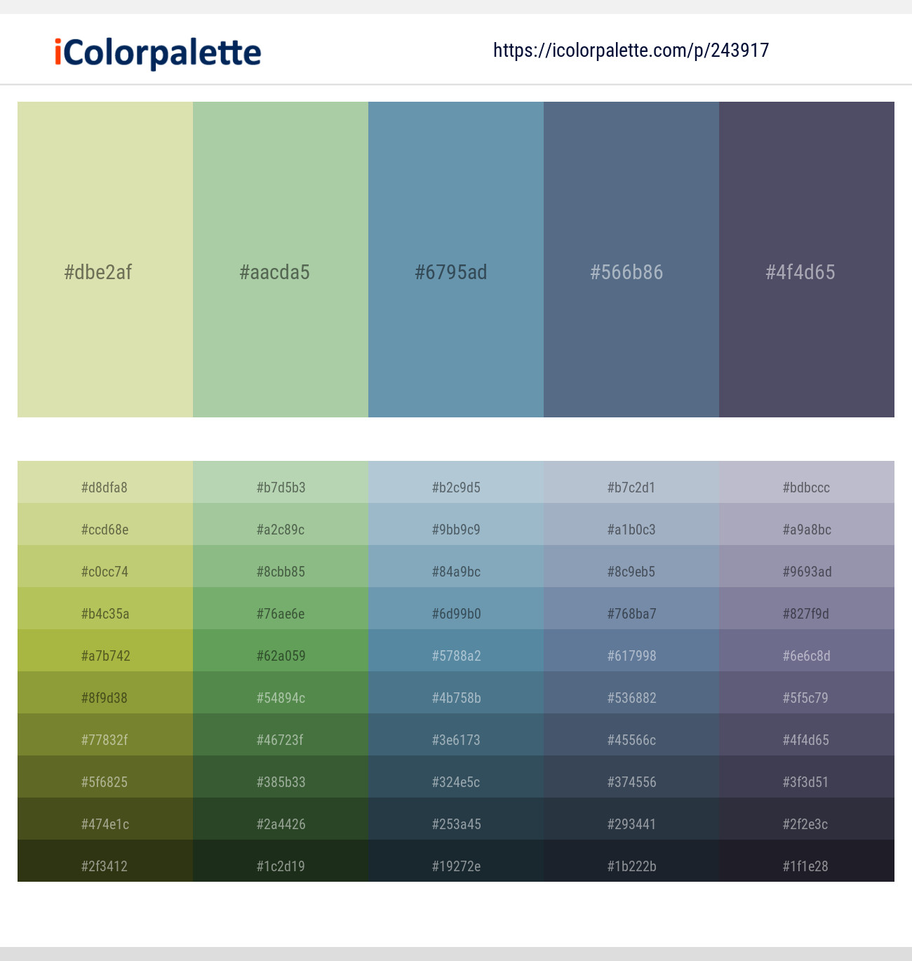 Sapling – Spring Rain – Hippie Blue – Blue Bayoux – Mulled Wine Color scheme