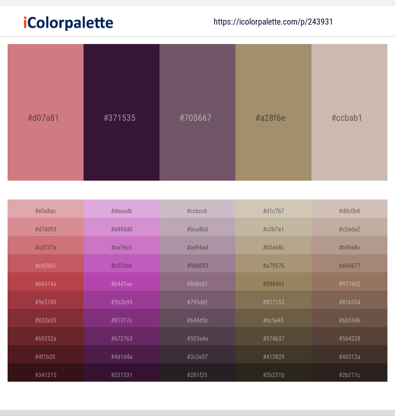New York Pink – Wine Berry – Falcon – Donkey Brown – Soft Amber Color scheme