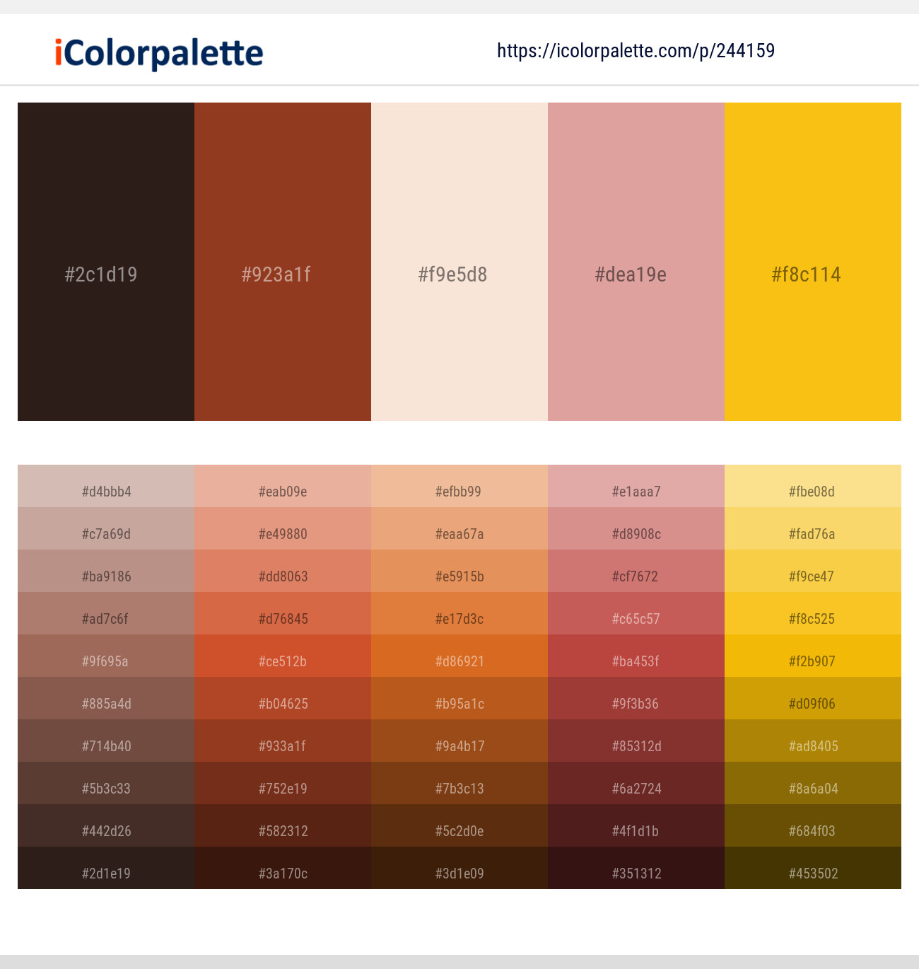Cocoa Brown – Prairie Sand – Linen – Petite Orchid – Lightning Yellow Color scheme
