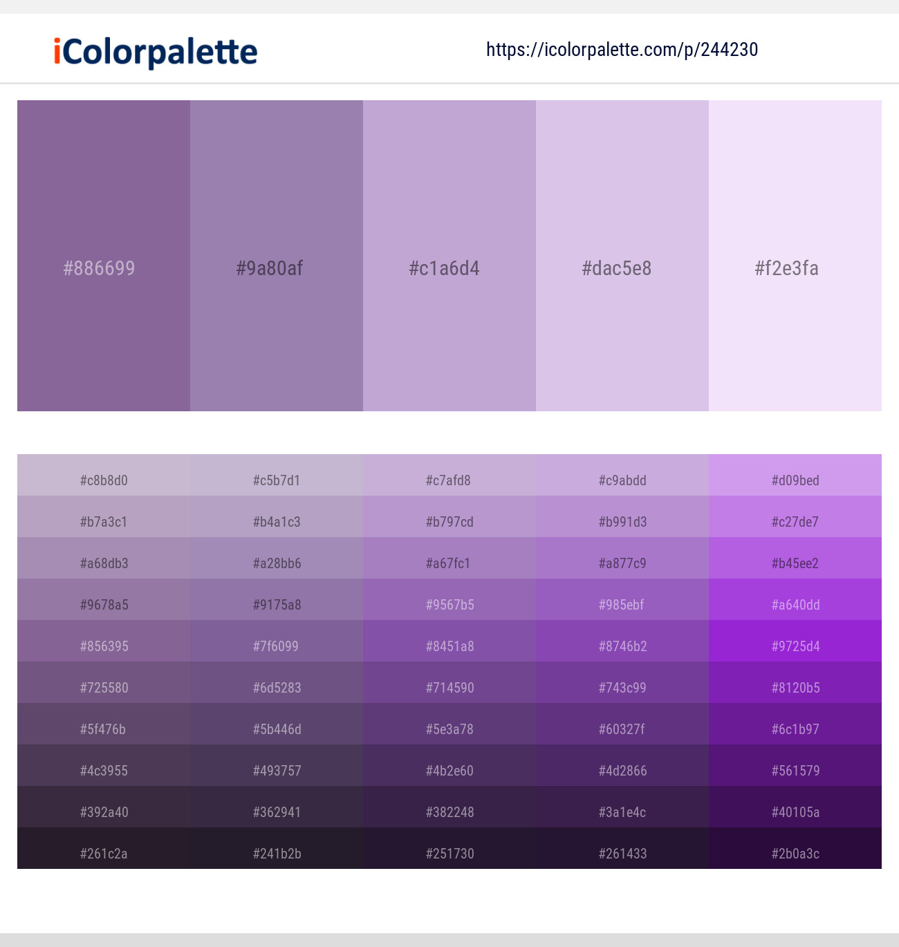 Trendy Pink – Lavender Purple – East Side – Prelude – Moon Raker Color scheme