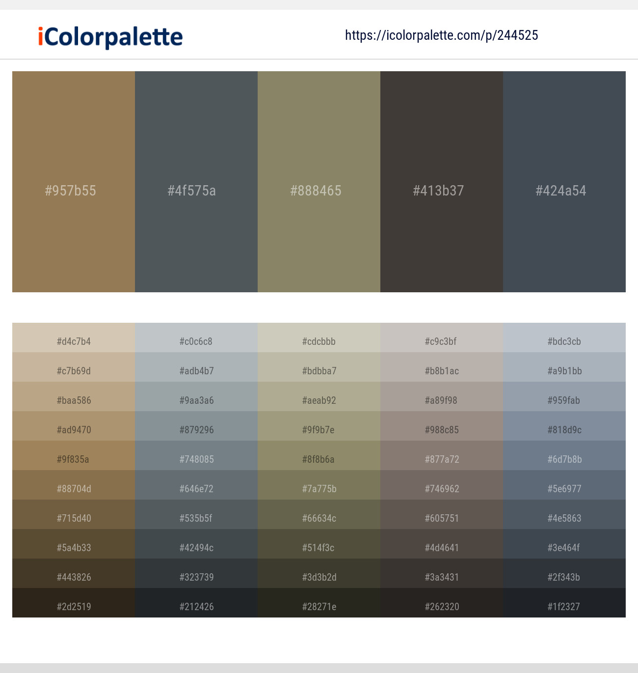 Leather – Abbey – Clay Creek – Merlin – Mako Color scheme