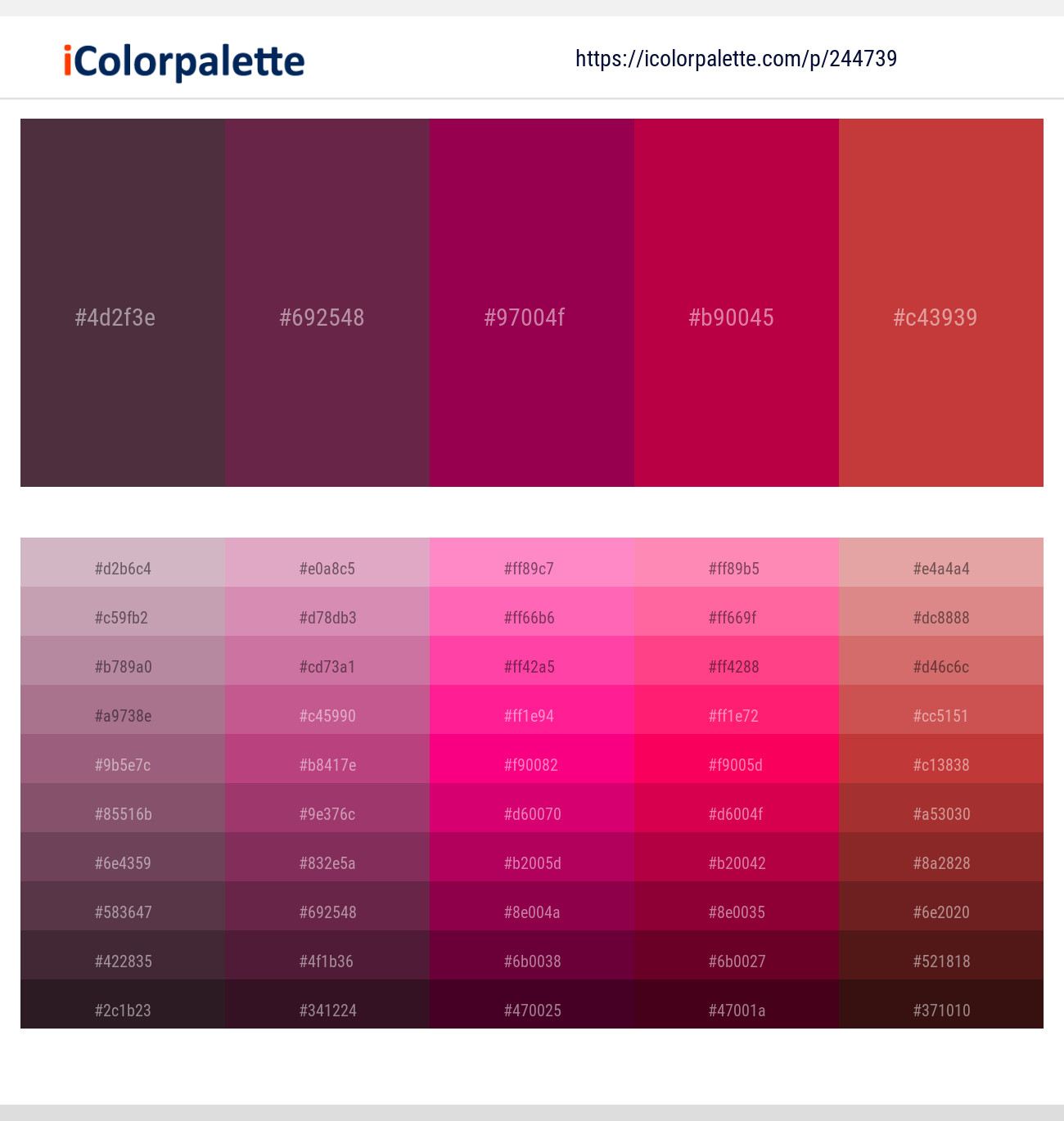 Congo Brown – Tawny Port – Fresh Eggplant – Lipstick – Mojo Color scheme