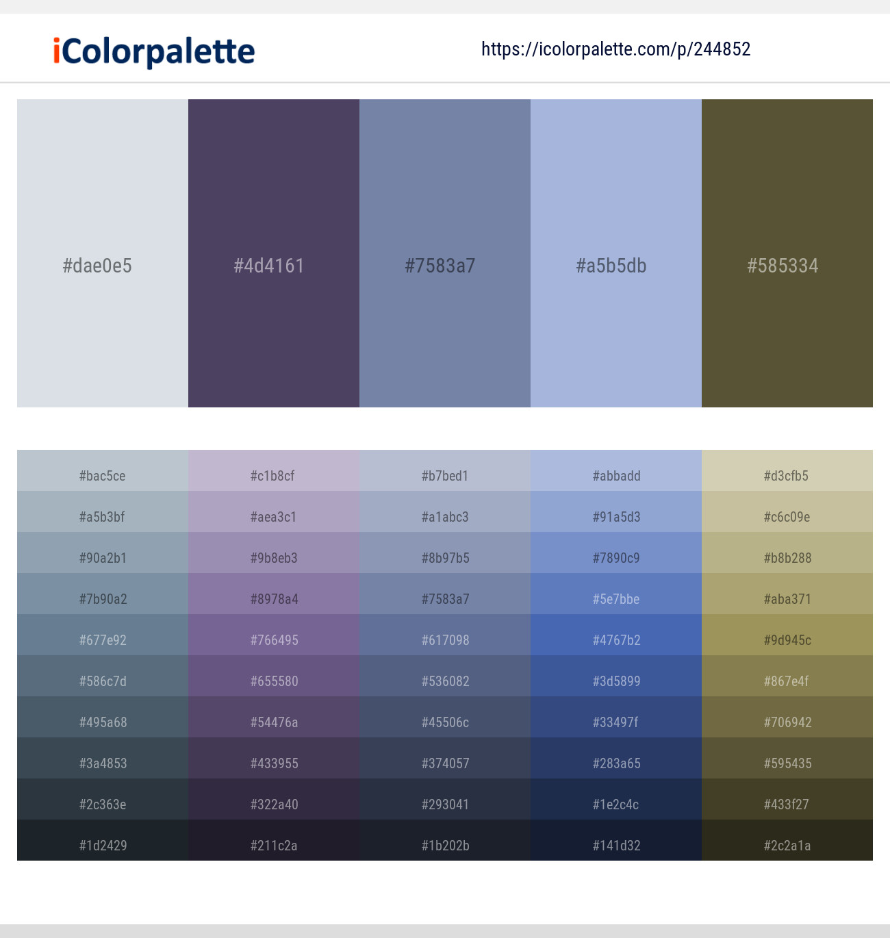 Geyser – Mulled Wine – Bermuda Gray – Pigeon Post – Verdigris Color scheme