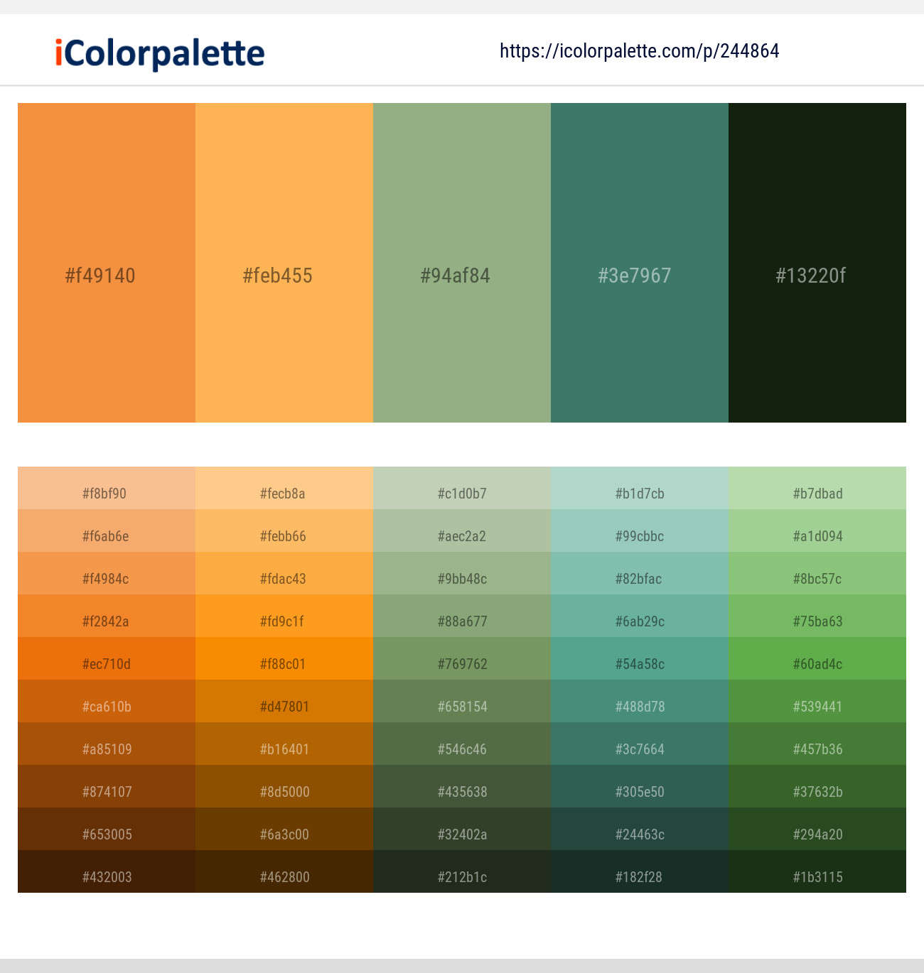 Jaffa – Texas Rose – Swamp Green – Viridian – Gordons Green Color scheme