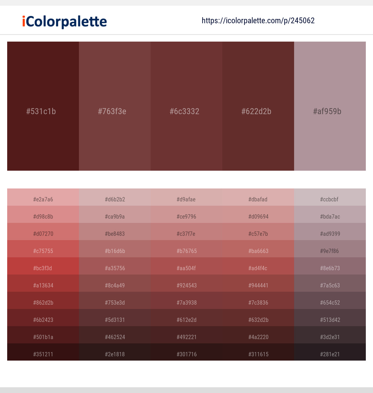 Cocoa Bean – Lotus – Buccaneer – Buccaneer – Dusty Gray Color scheme