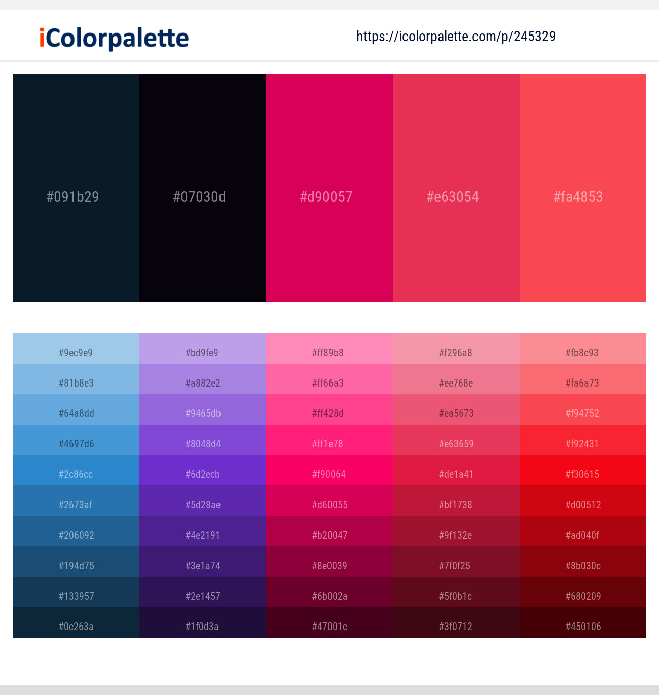 Firefly – Haiti – Razzmatazz – Amaranth – Sunset Orange Color scheme