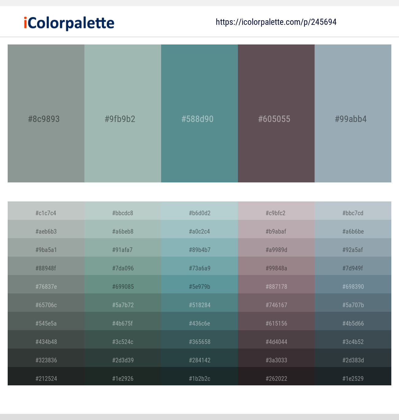 810+ Latest Color Schemes with Cadet Blue And Dim Gray Color tone  combinations, 2024