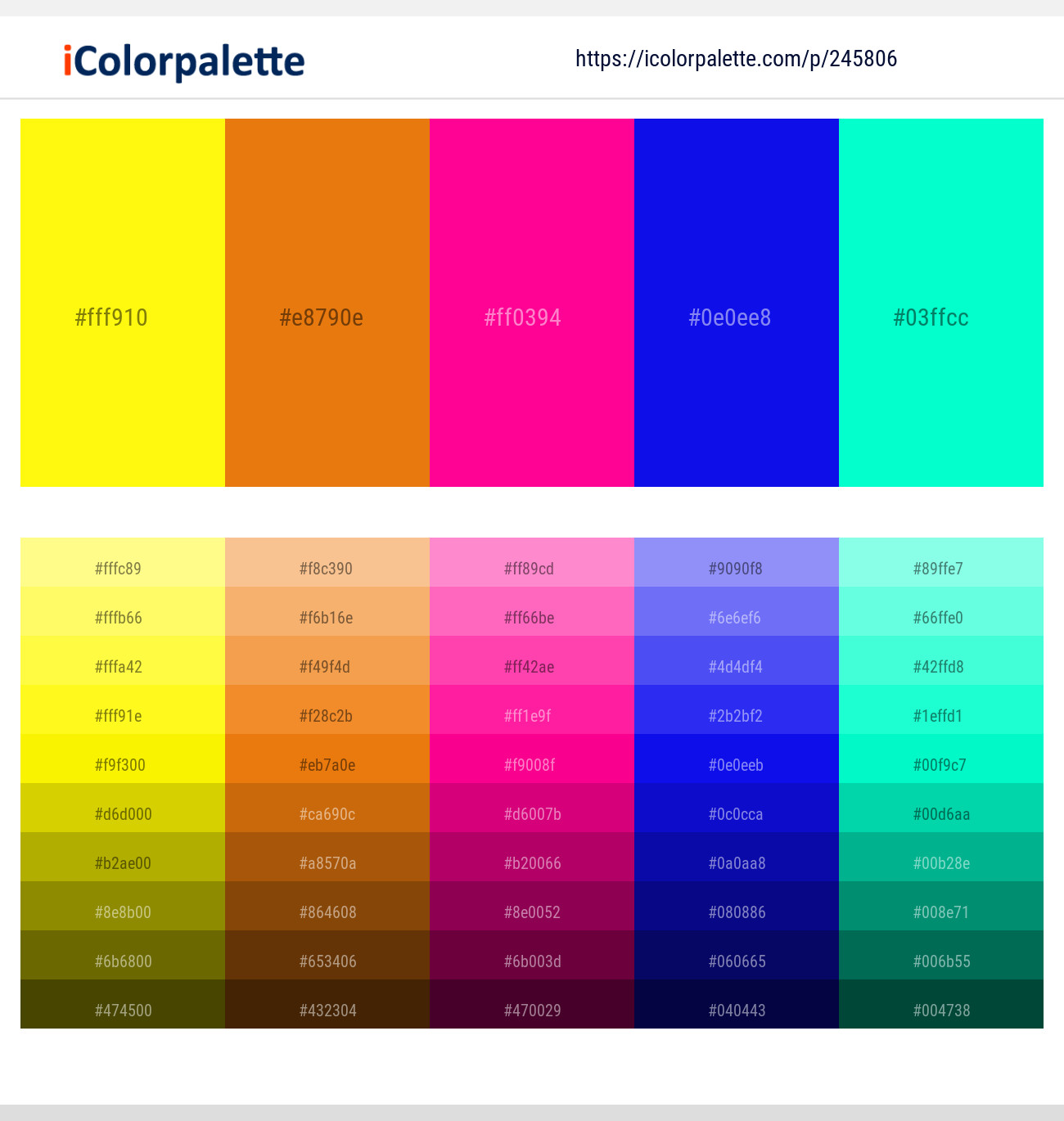 245806366 Bright Color Palettes