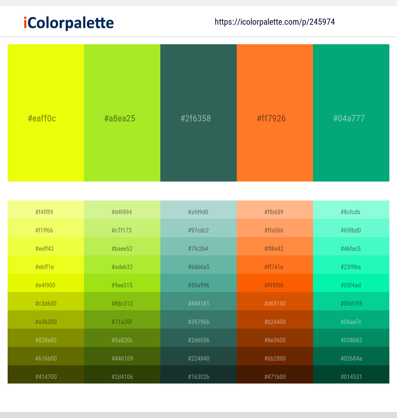 245974366 Bright Color Palettes