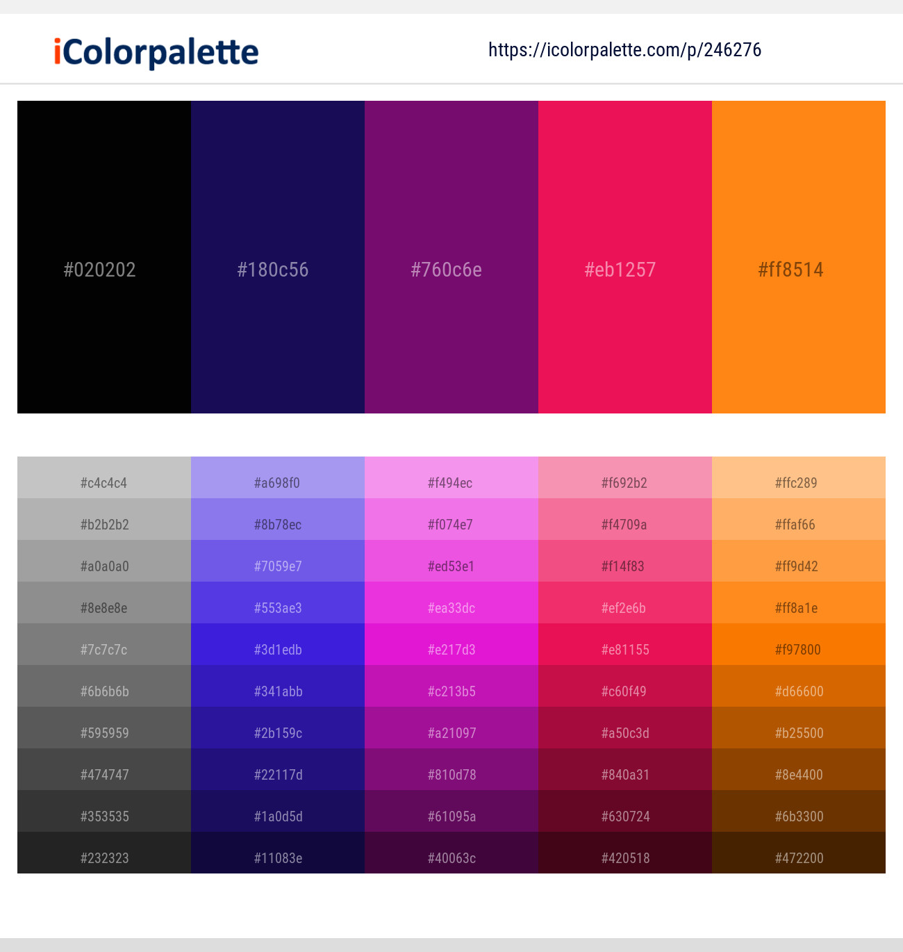 246276366 Bright Color Palettes